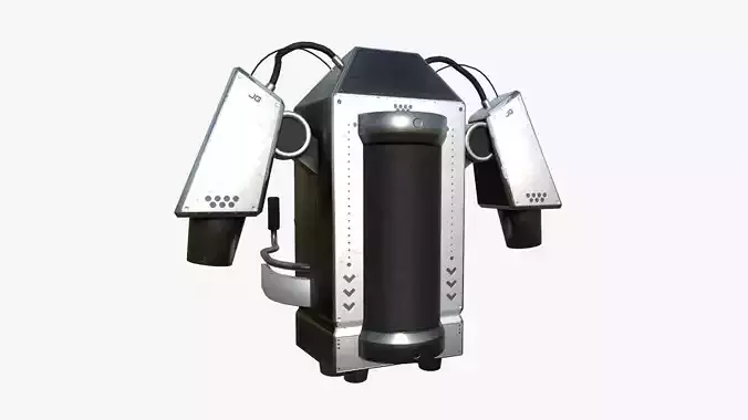 Jetpack G08 Light Steel - SciFi Character Design Low-poly 3D model
