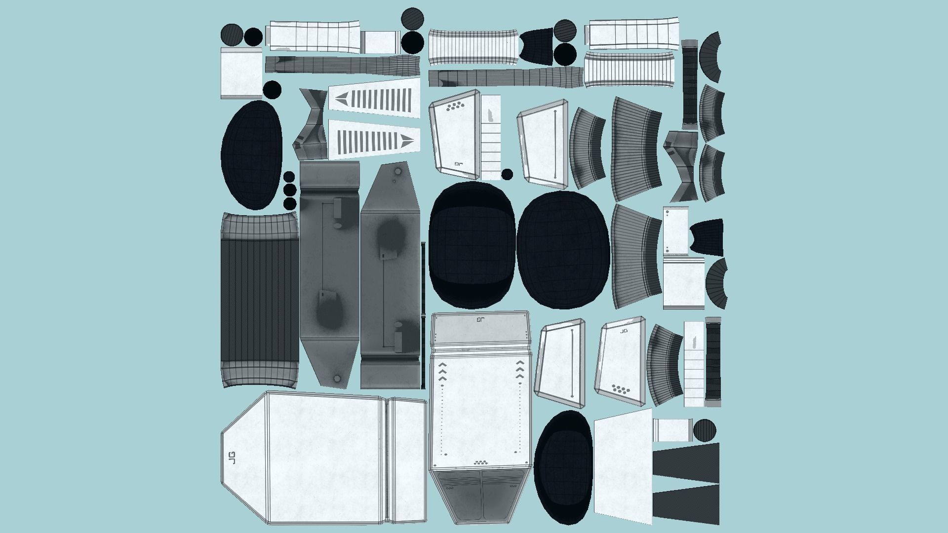 Jetpack G08 Light Steel - SciFi Character Design Low-poly 3D model_5