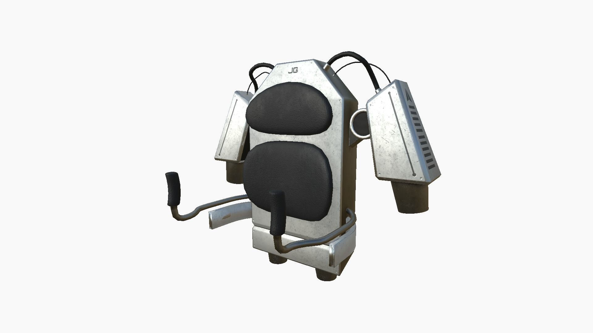 Jetpack G08 Light Steel - SciFi Character Design Low-poly 3D model_3
