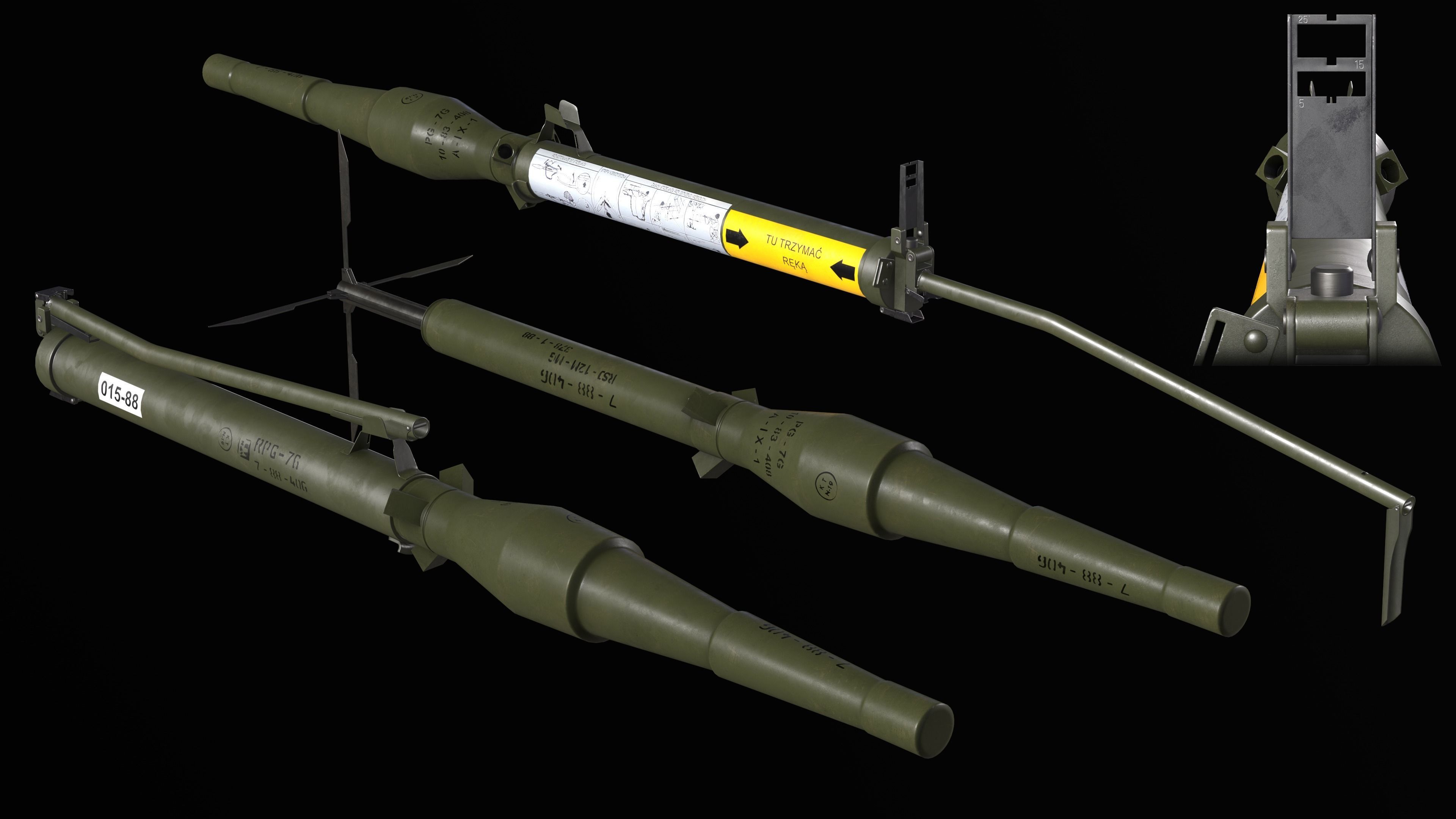 RPG-76 Low-poly 3D model_5