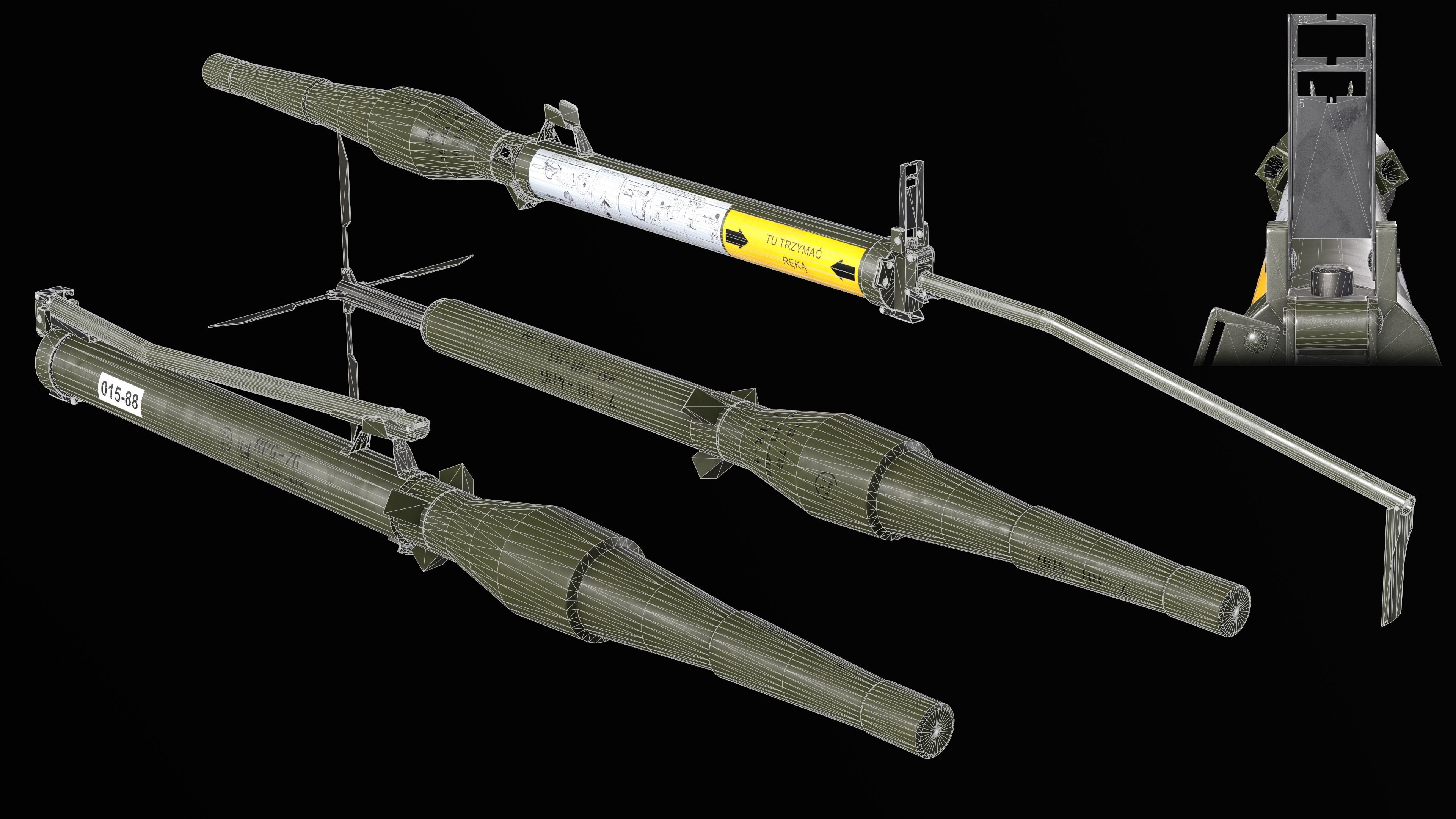RPG-76 Low-poly 3D model_6