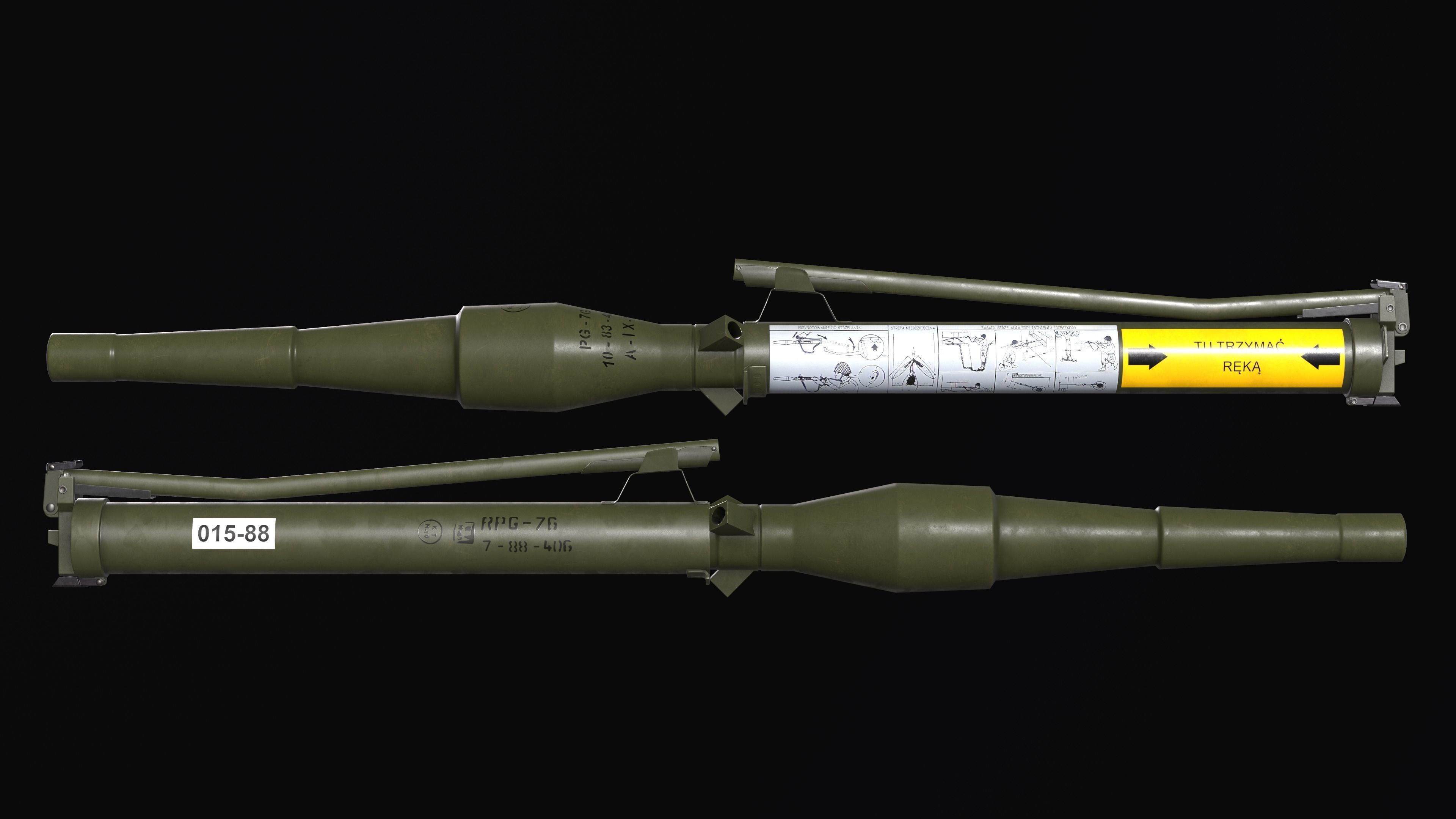 RPG-76 Low-poly 3D model_1