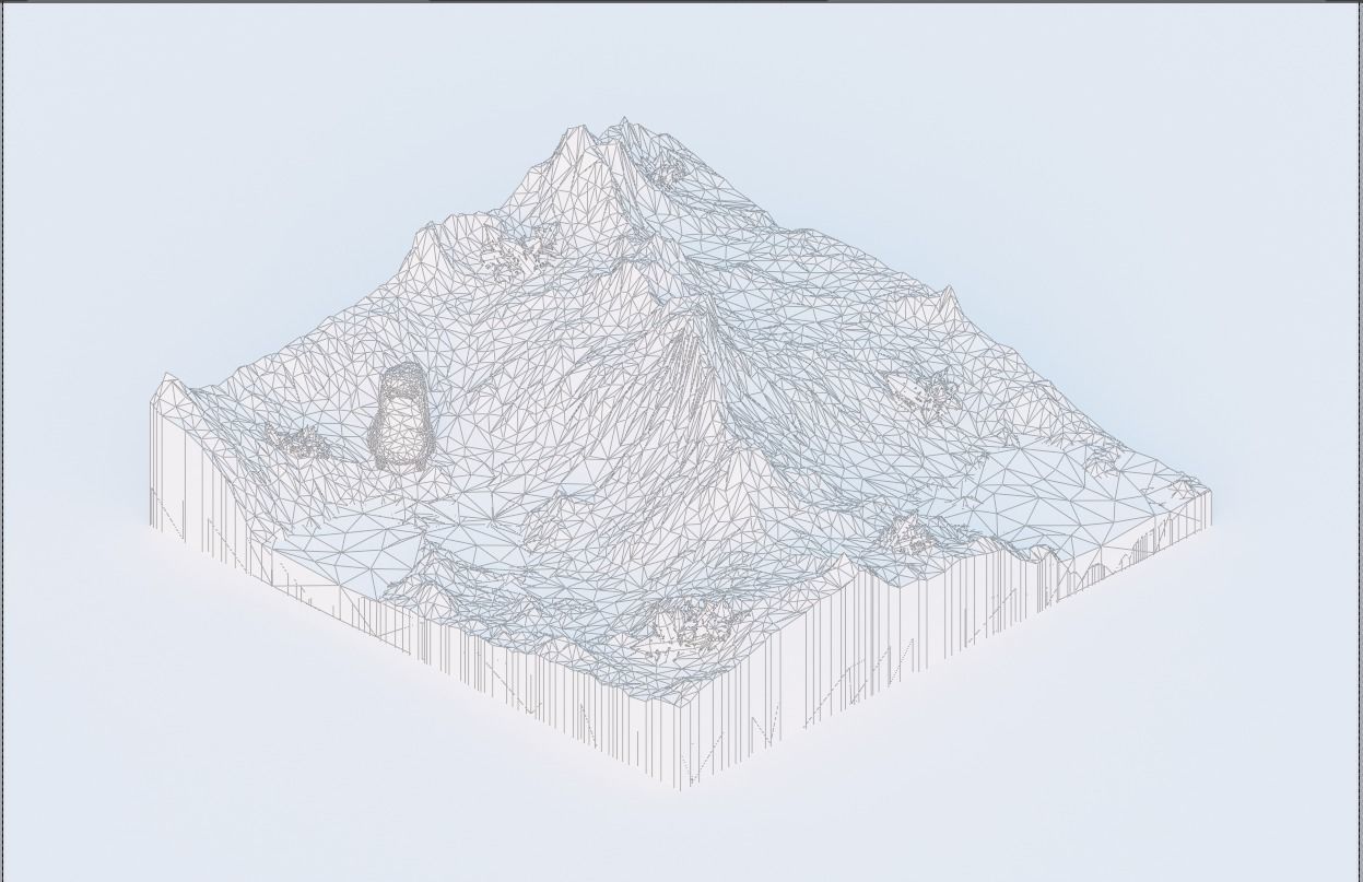 low poly Gameasset6 mountain with lights Low-poly 3D model_5
