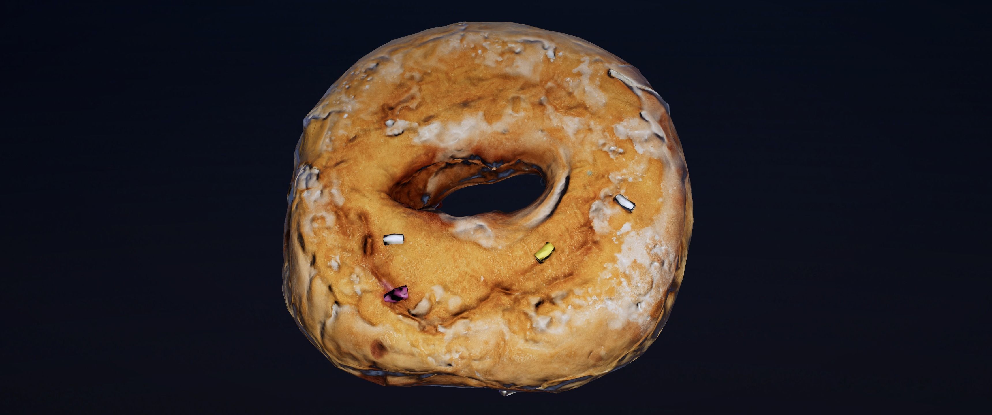 8k Chocolate Doughnut with Sprinkles - 5 Levels of Detail Low-poly 3D model_15