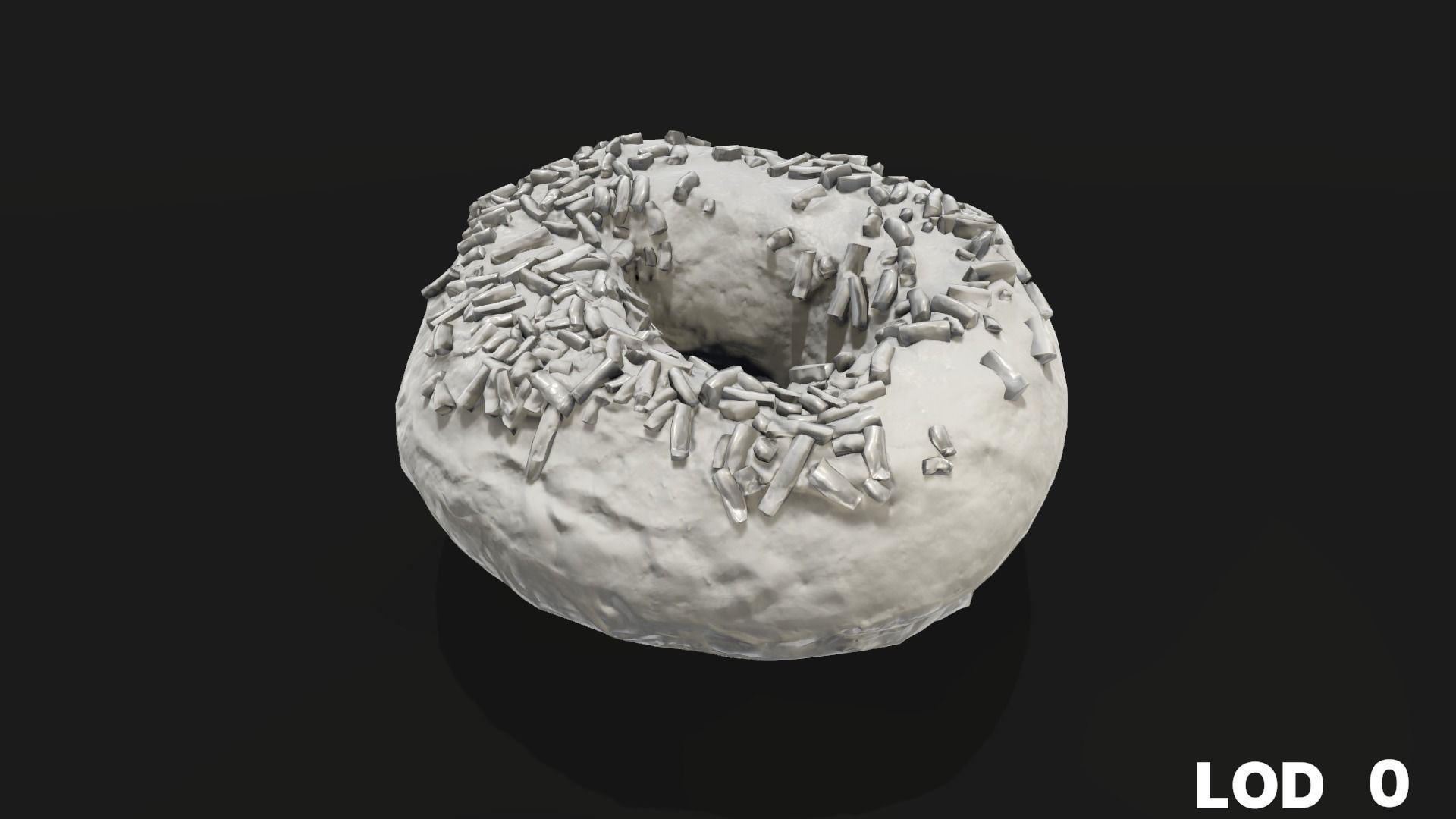 8k Chocolate Doughnut with Sprinkles - 5 Levels of Detail Low-poly 3D model_37