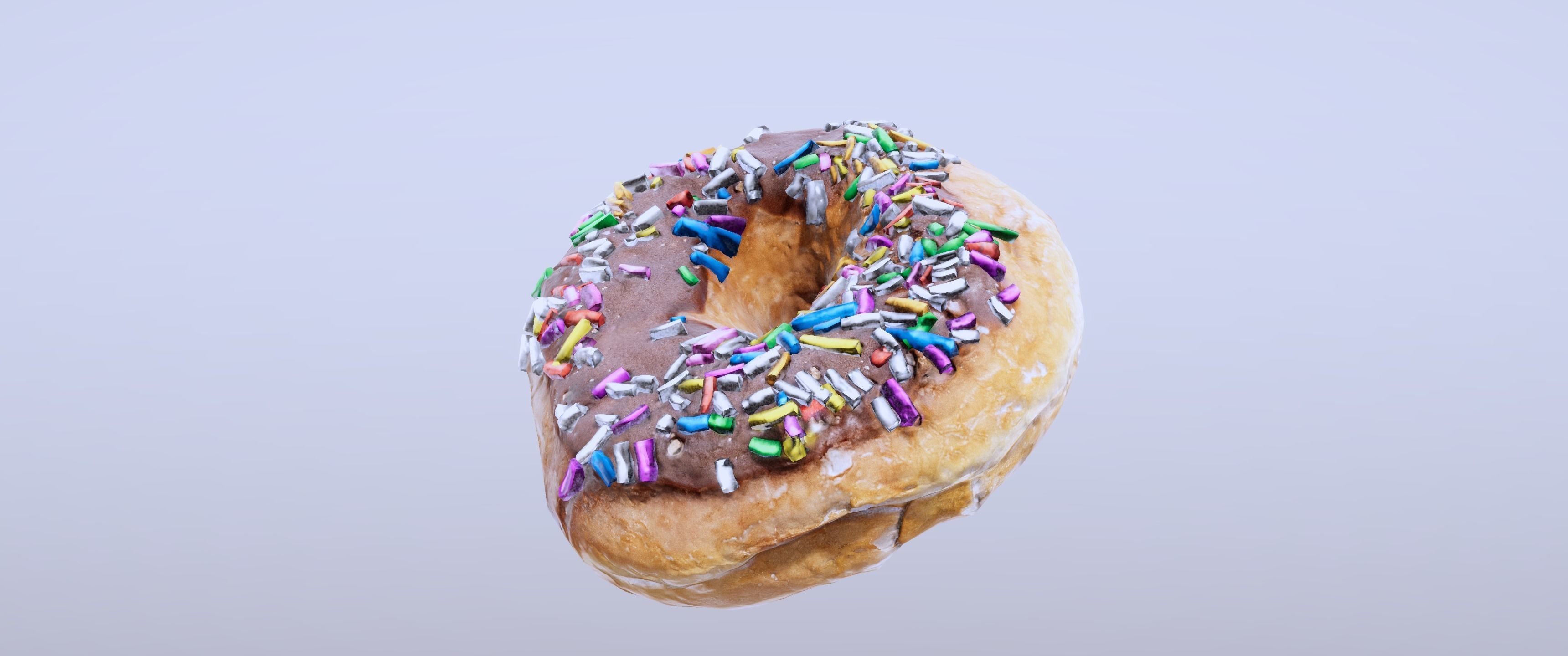 8k Chocolate Doughnut with Sprinkles - 5 Levels of Detail Low-poly 3D model_11