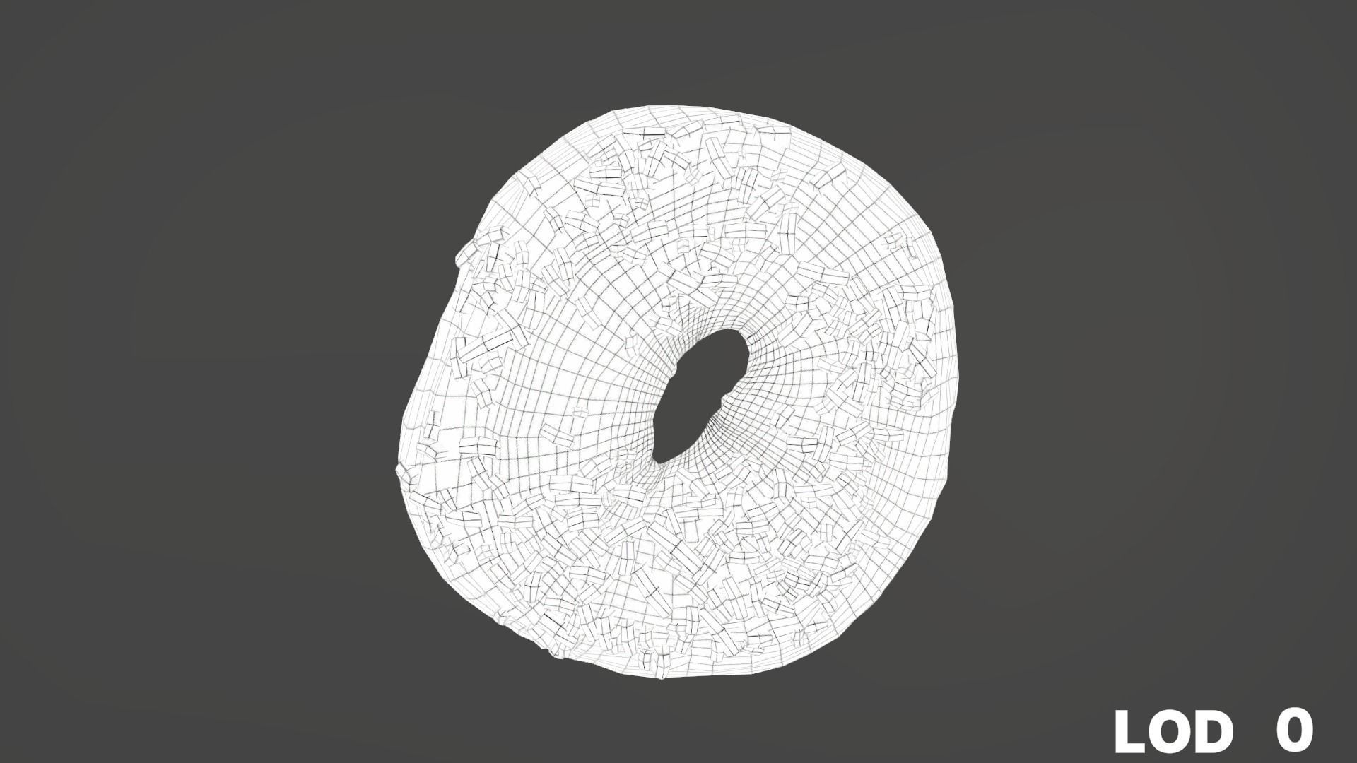 8k Chocolate Doughnut with Sprinkles - 5 Levels of Detail Low-poly 3D model_57