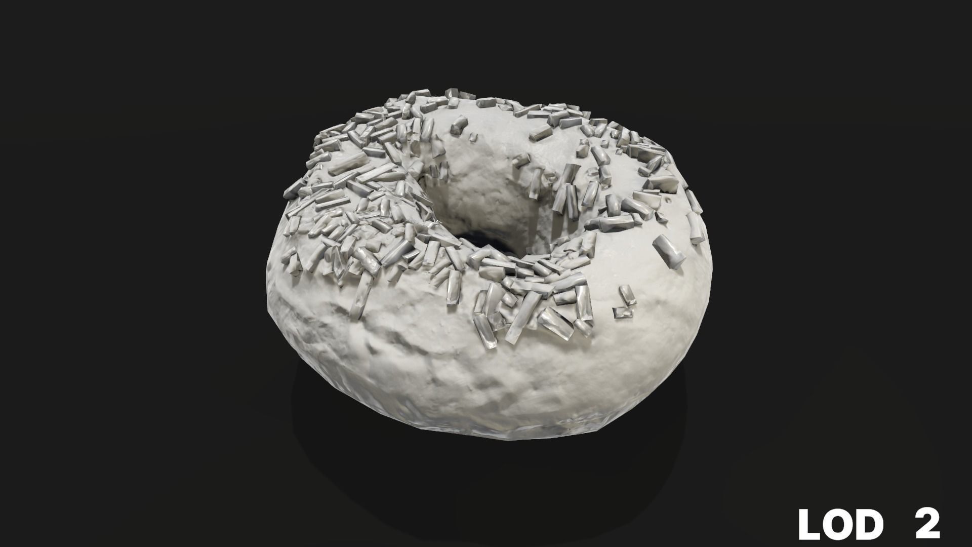 8k Chocolate Doughnut with Sprinkles - 5 Levels of Detail Low-poly 3D model_39