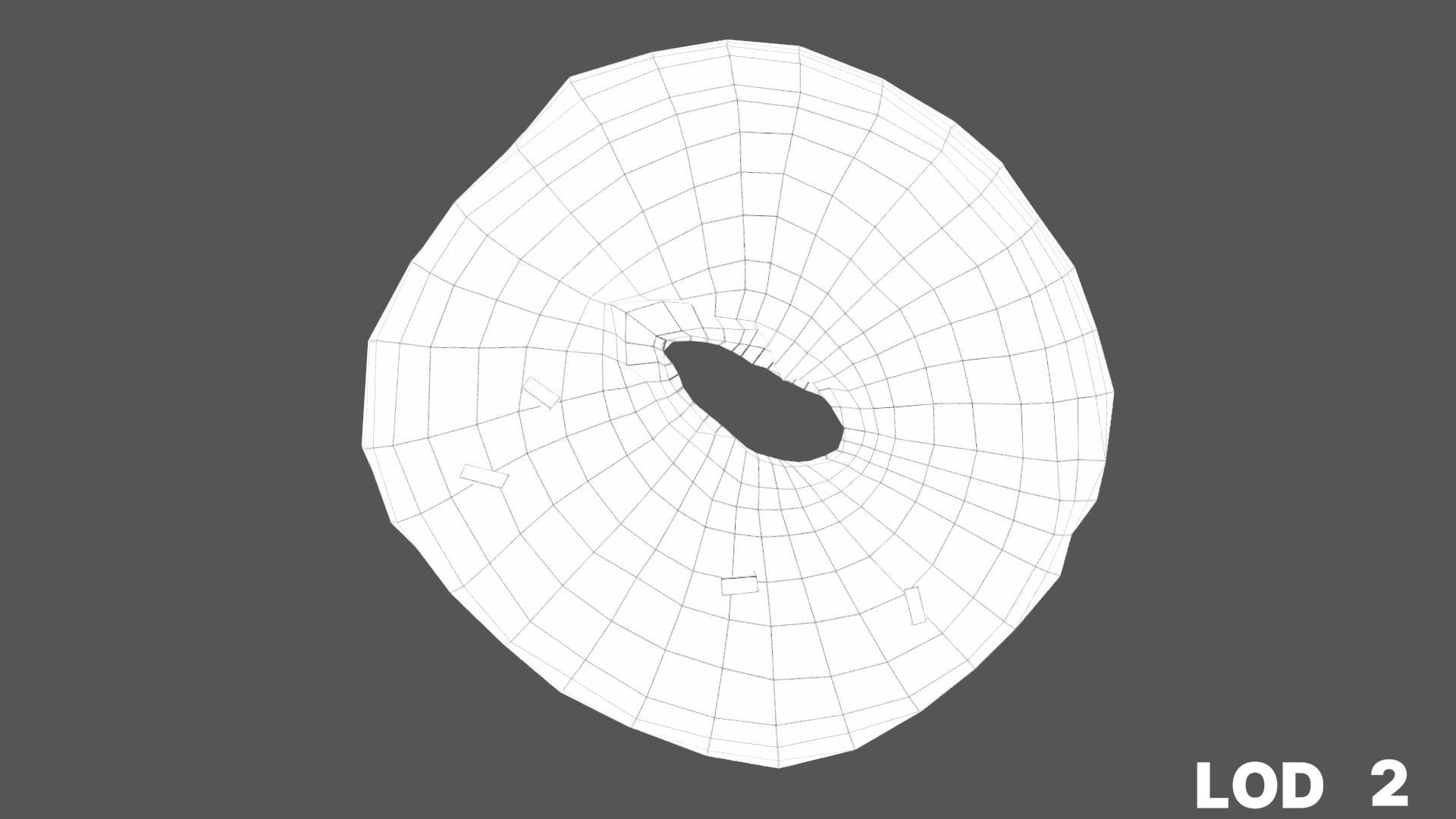 8k Chocolate Doughnut with Sprinkles - 5 Levels of Detail Low-poly 3D model_64