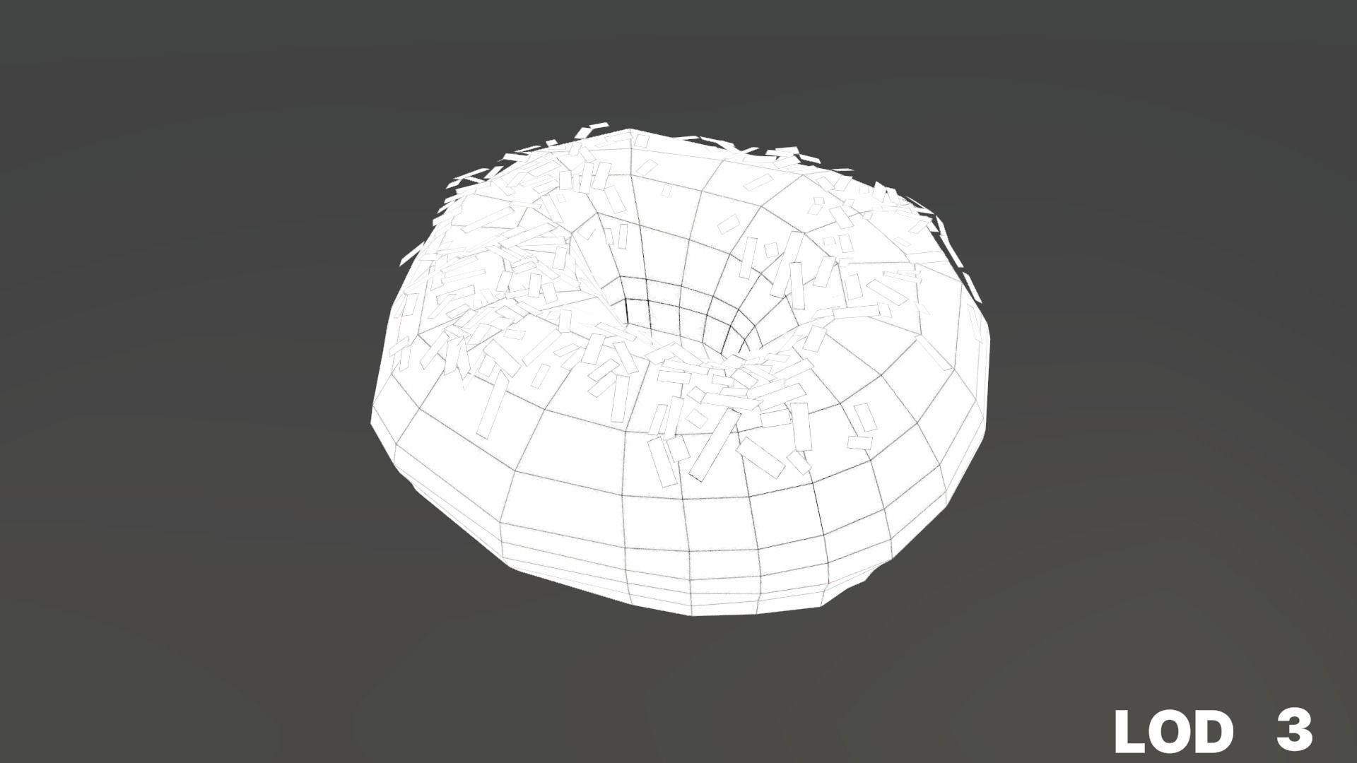 8k Chocolate Doughnut with Sprinkles - 5 Levels of Detail Low-poly 3D model_55