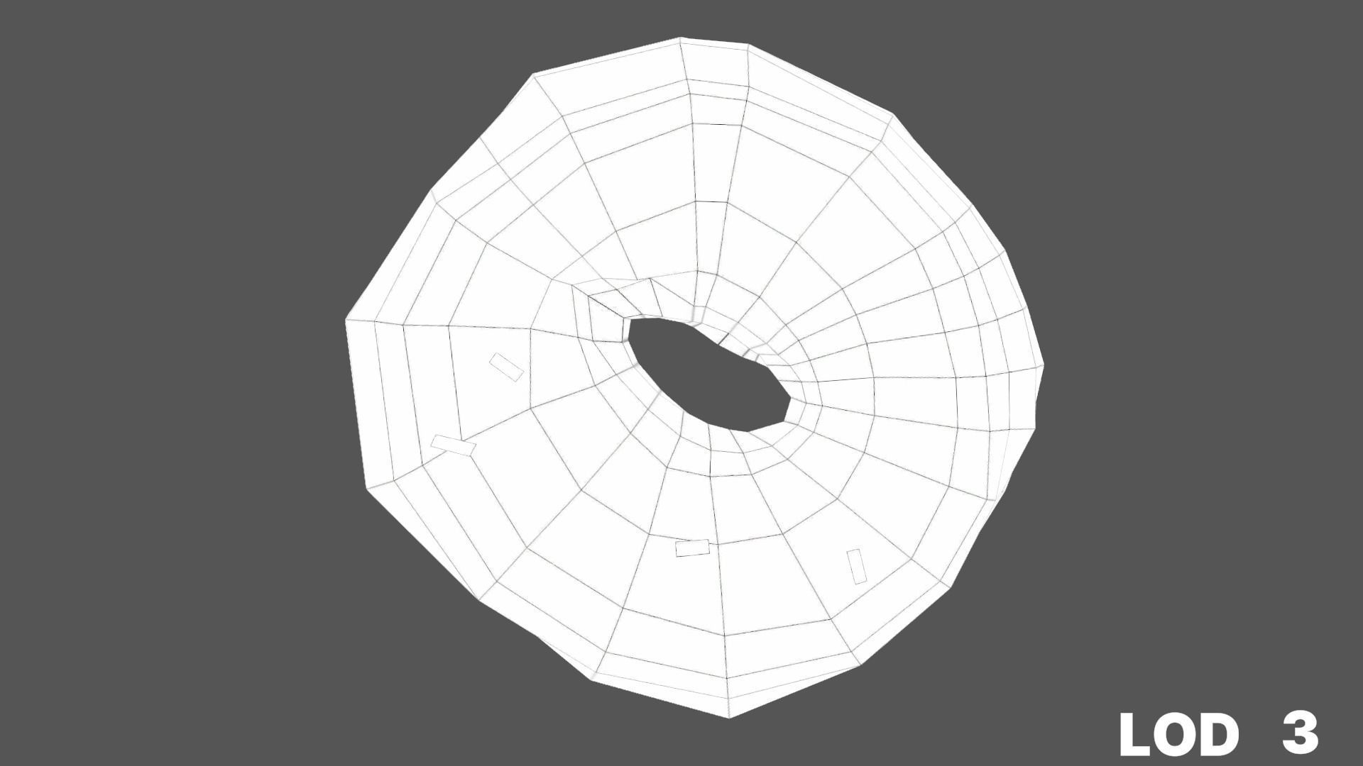 8k Chocolate Doughnut with Sprinkles - 5 Levels of Detail Low-poly 3D model_65