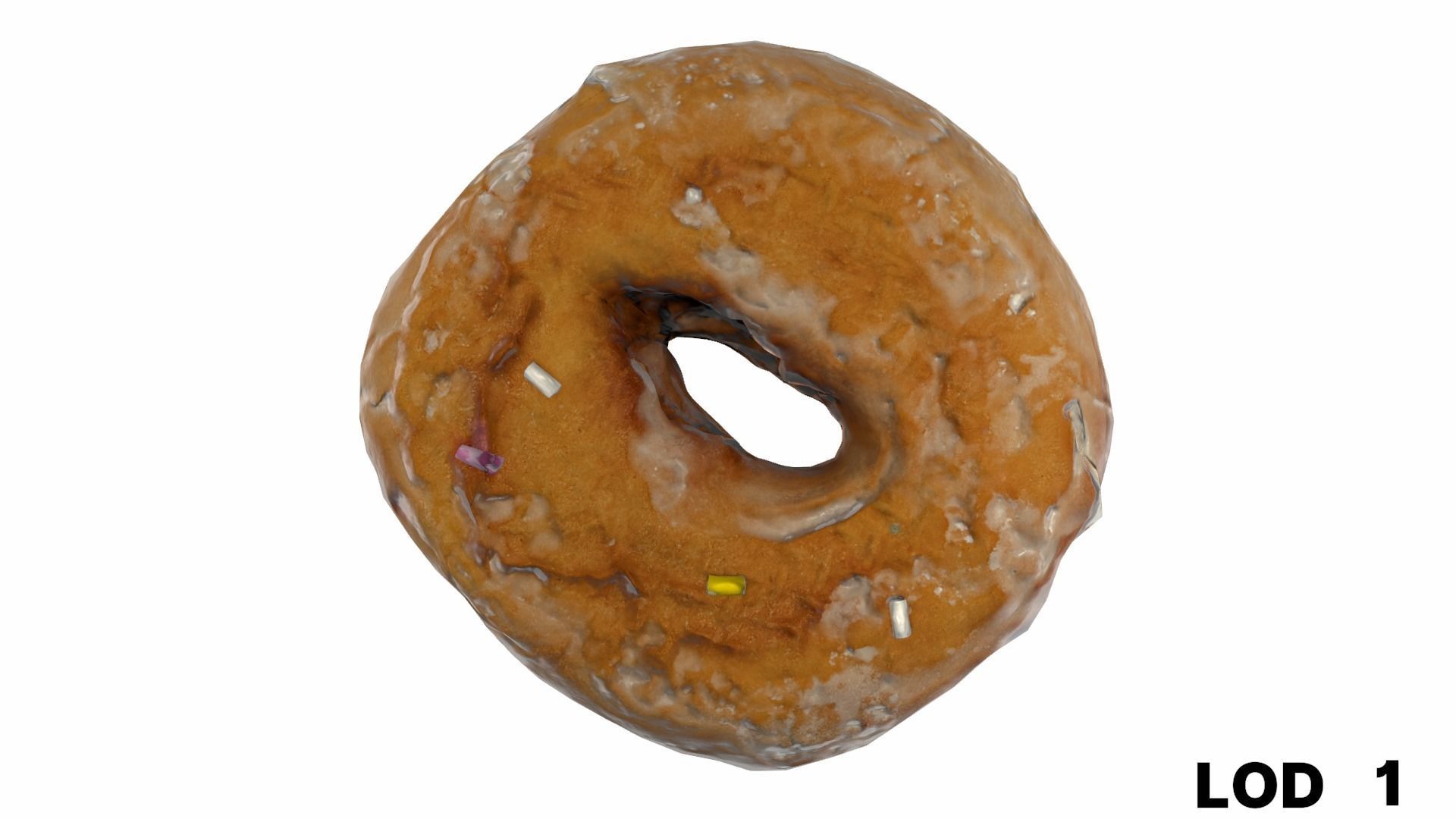 8k Chocolate Doughnut with Sprinkles - 5 Levels of Detail Low-poly 3D model_33