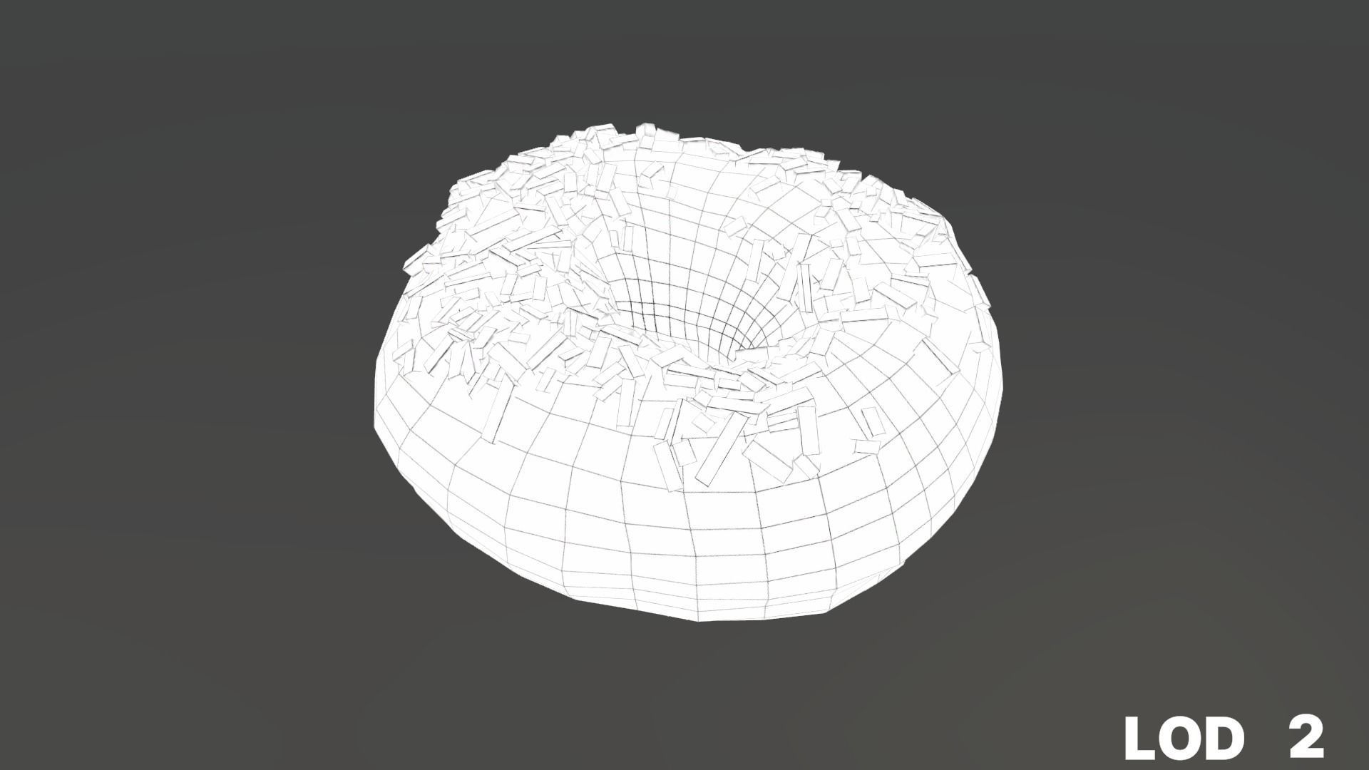 8k Chocolate Doughnut with Sprinkles - 5 Levels of Detail Low-poly 3D model_54
