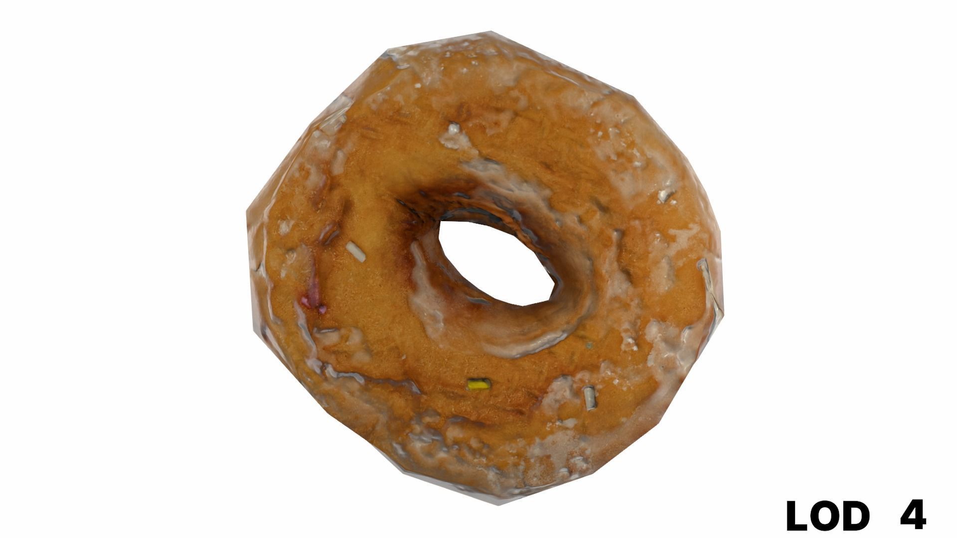 8k Chocolate Doughnut with Sprinkles - 5 Levels of Detail Low-poly 3D model_36
