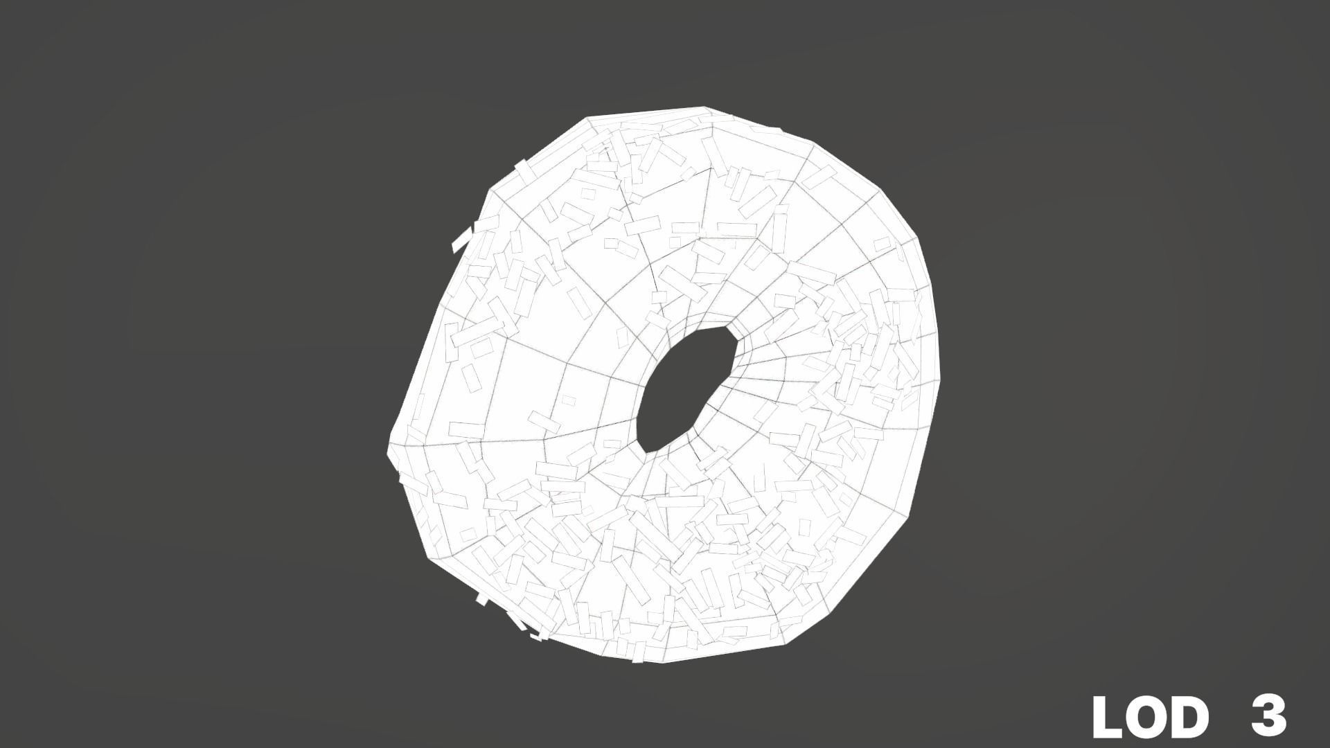 8k Chocolate Doughnut with Sprinkles - 5 Levels of Detail Low-poly 3D model_60