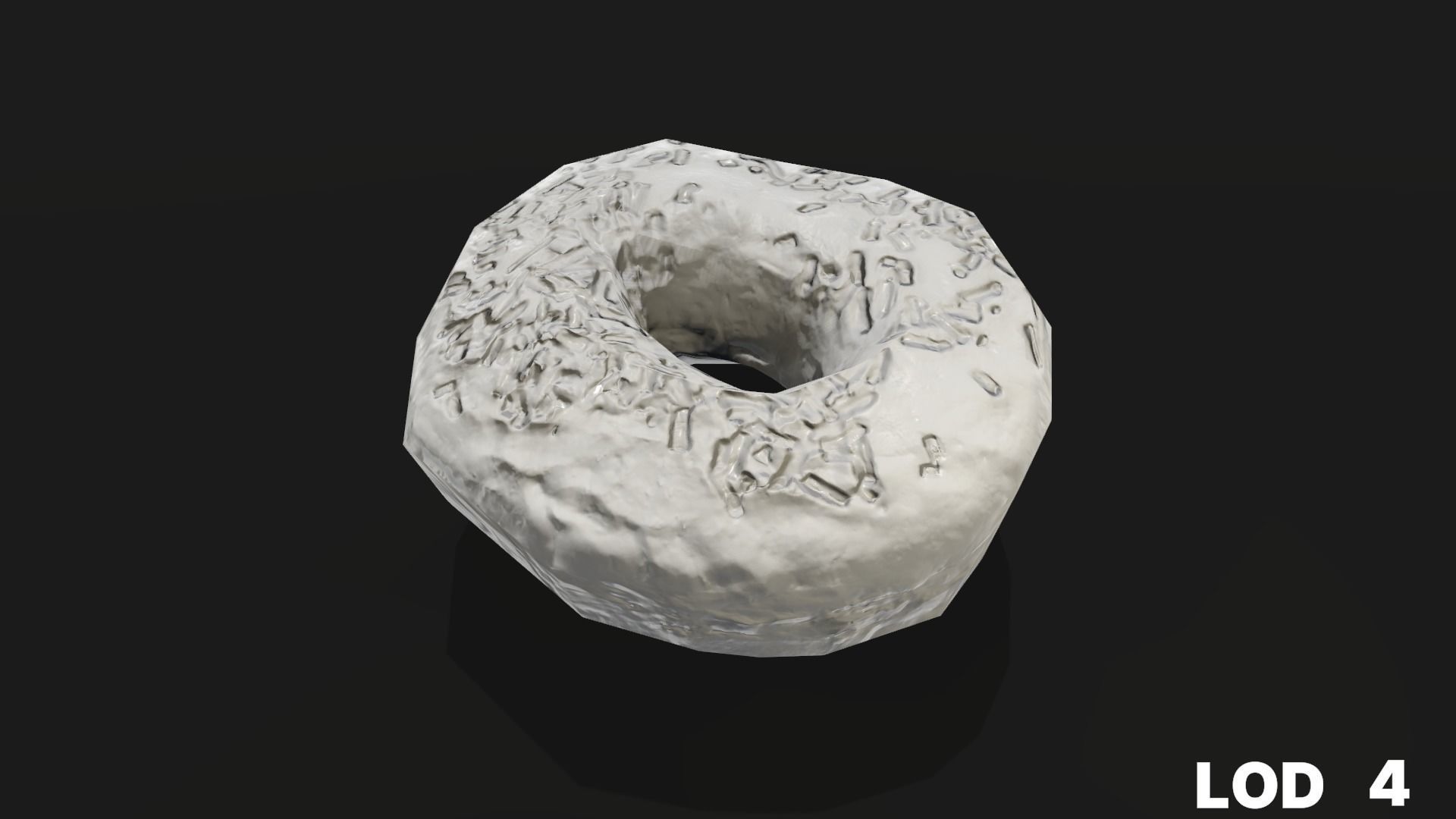 8k Chocolate Doughnut with Sprinkles - 5 Levels of Detail Low-poly 3D model_41