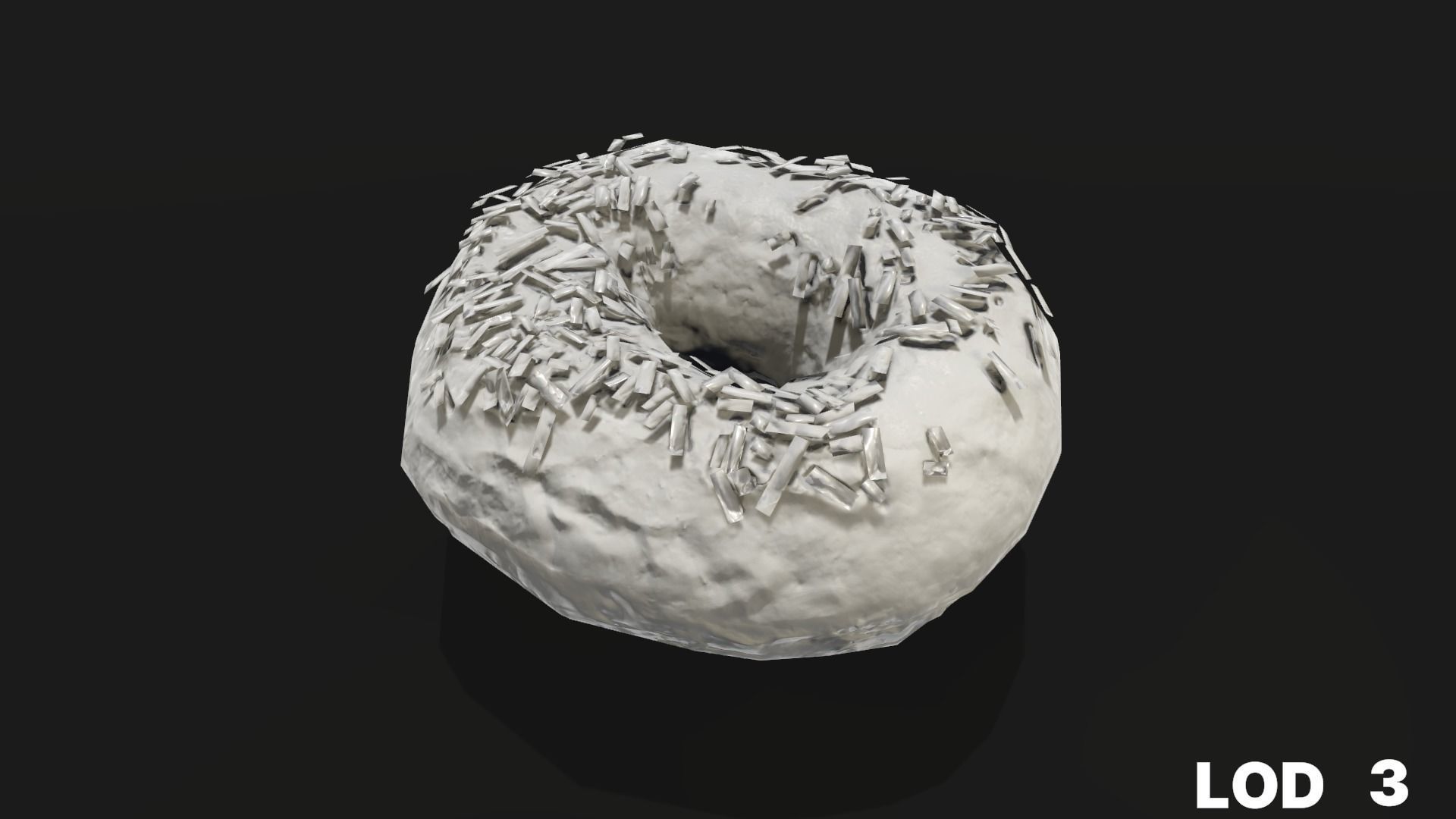 8k Chocolate Doughnut with Sprinkles - 5 Levels of Detail Low-poly 3D model_40