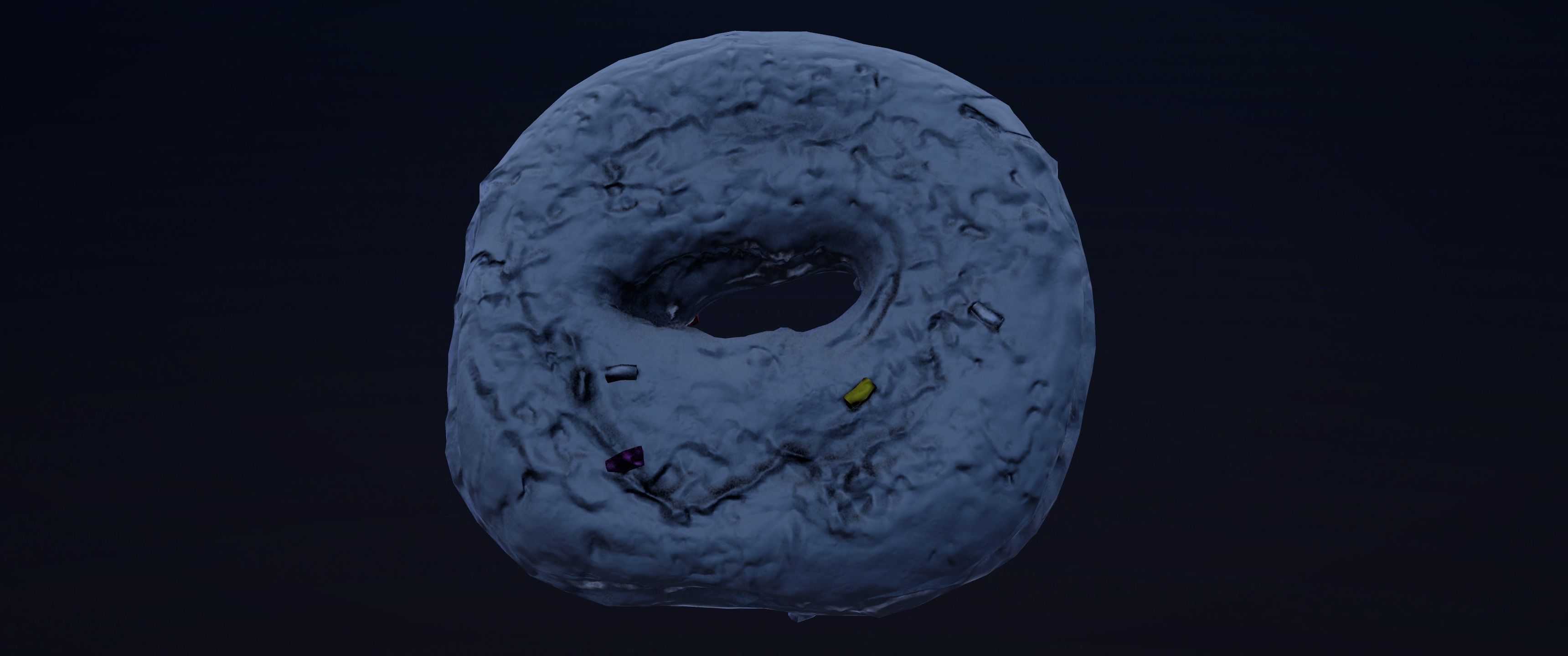 8k Chocolate Doughnut with Sprinkles - 5 Levels of Detail Low-poly 3D model_16