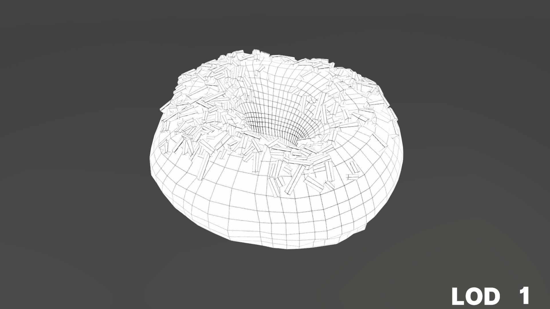 8k Chocolate Doughnut with Sprinkles - 5 Levels of Detail Low-poly 3D model_53