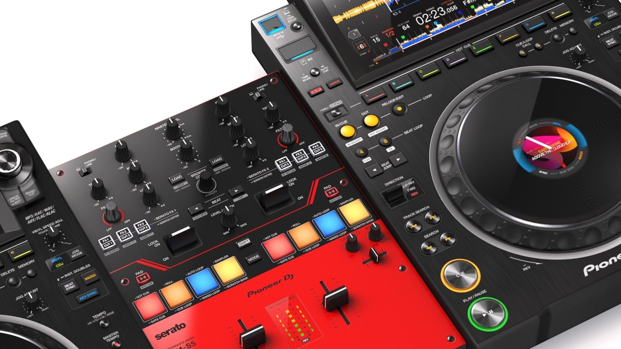 Pioneer DJ Set 4 DJM-S5 and CDJ 3000 Nexus 3D model_4