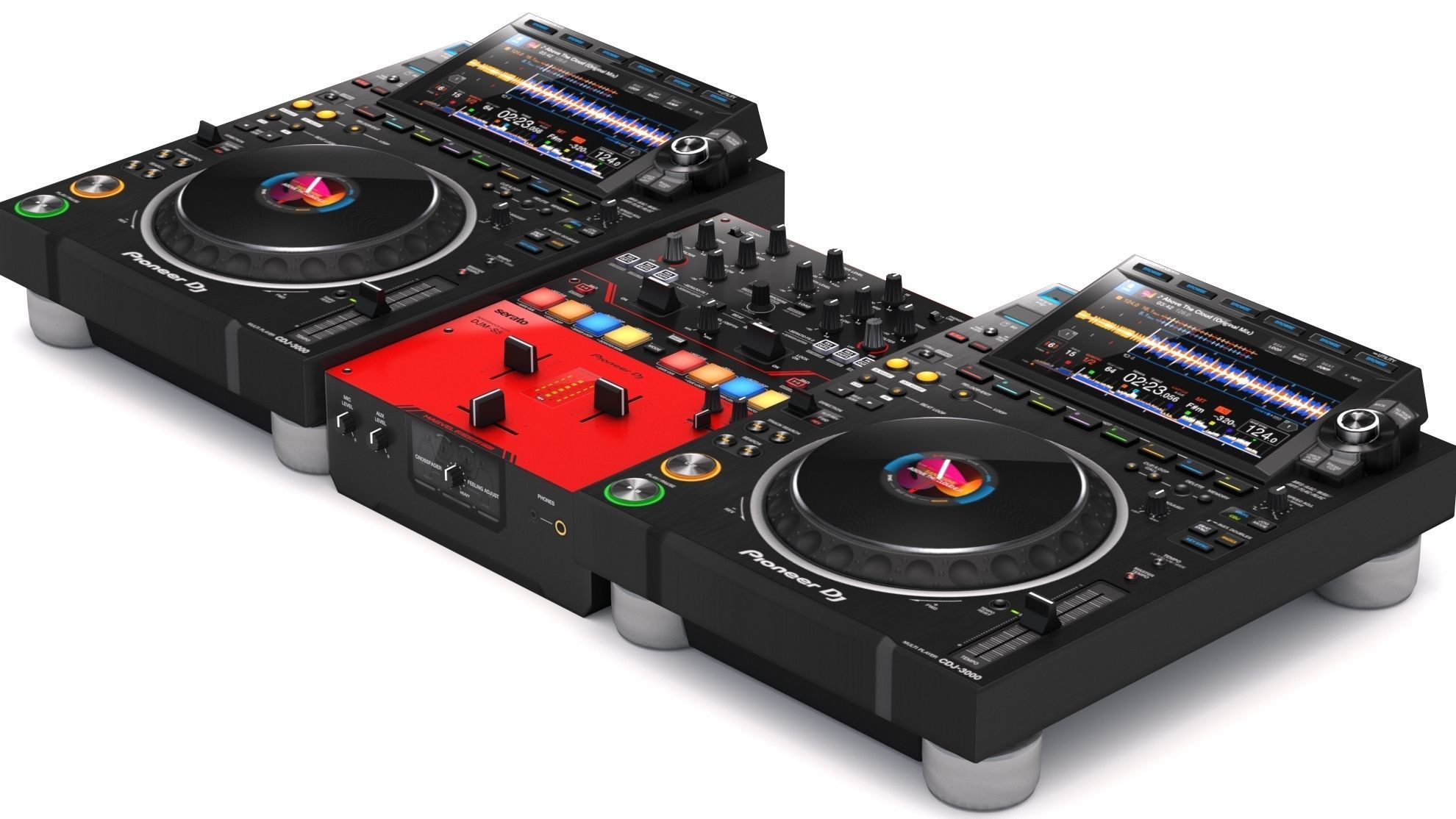 Pioneer DJ Set 4 DJM-S5 and CDJ 3000 Nexus 3D model_2