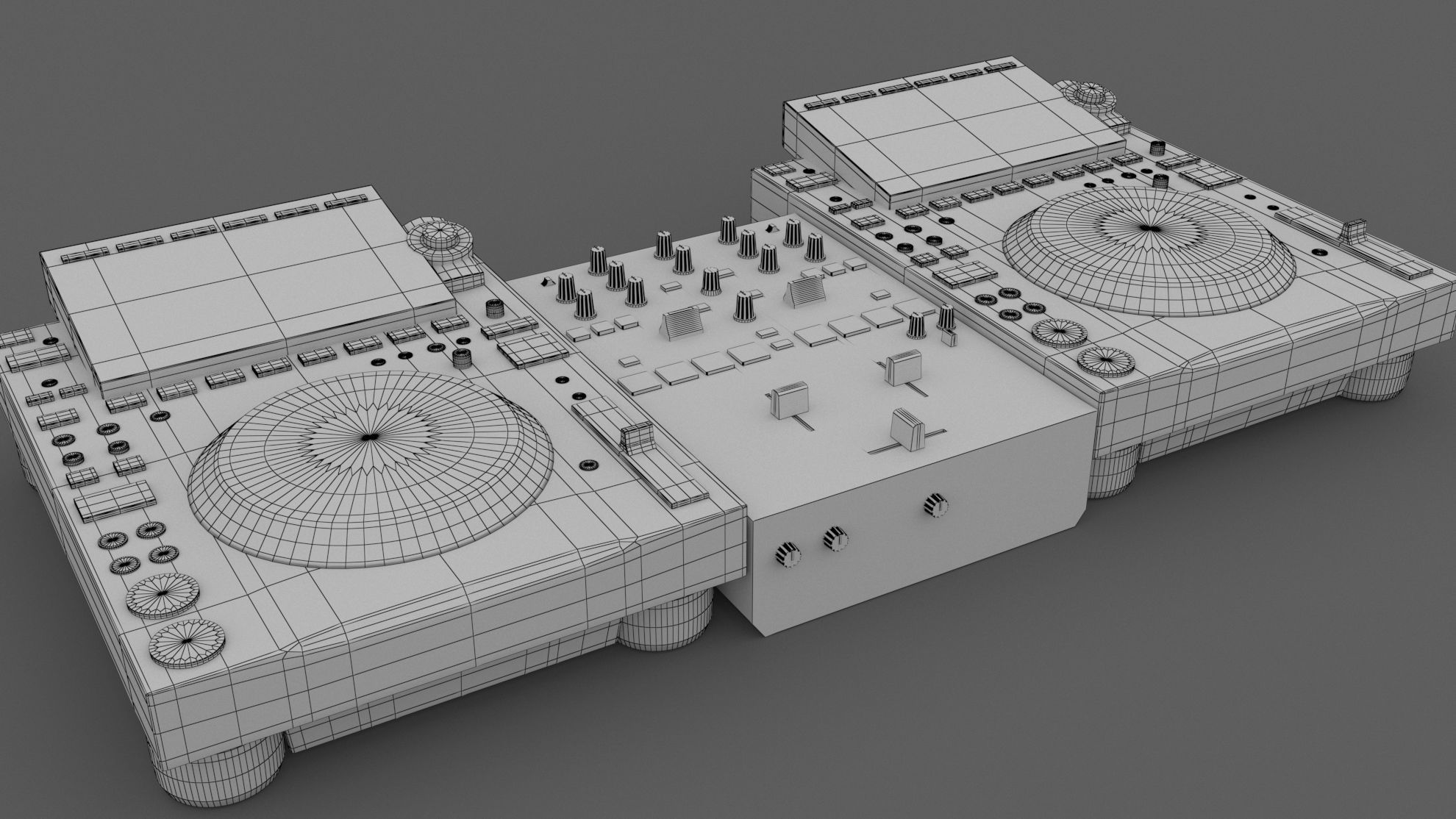 Pioneer DJ Set 4 DJM-S5 and CDJ 3000 Nexus 3D model_6
