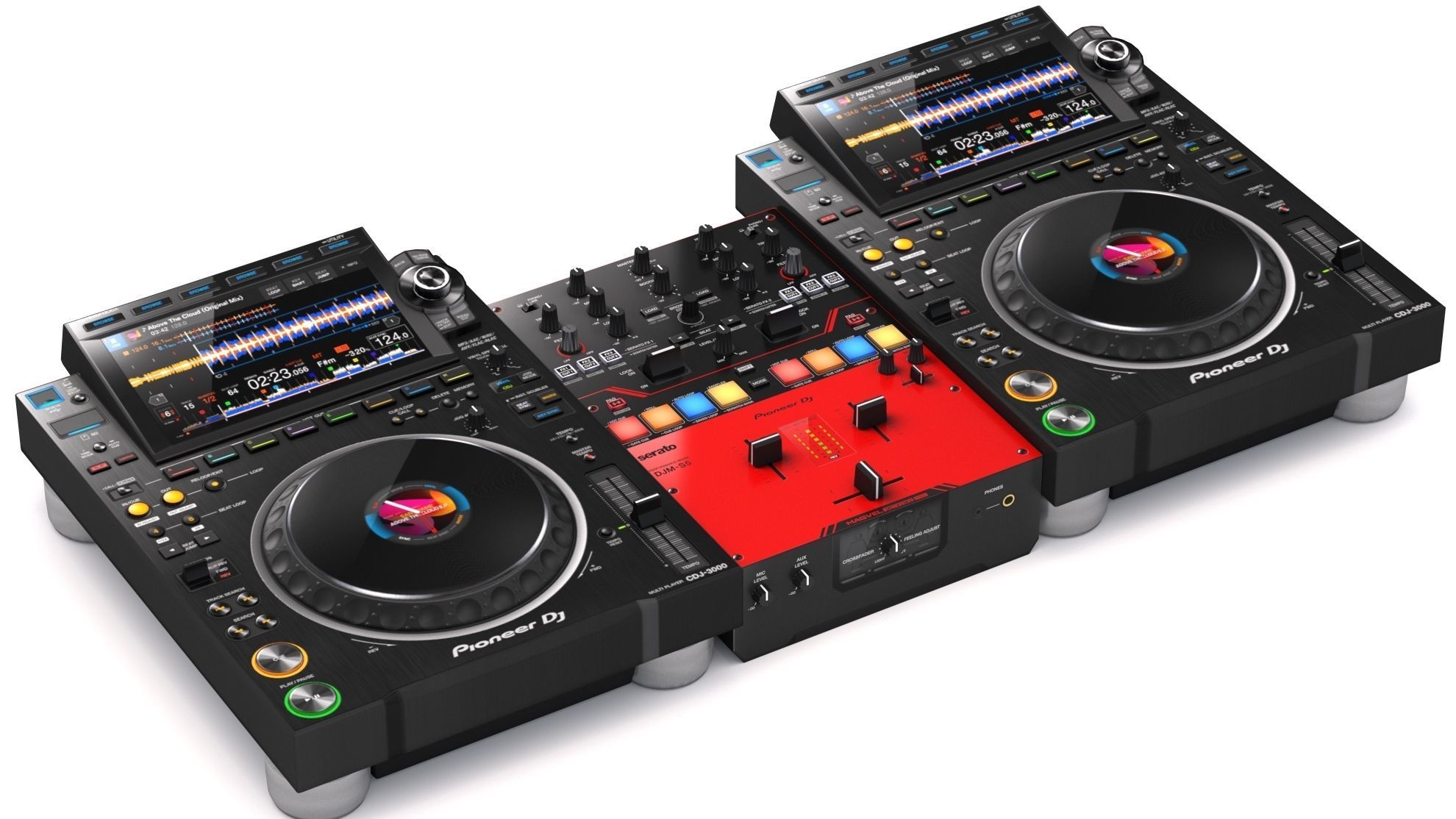 Pioneer DJ Set 4 DJM-S5 and CDJ 3000 Nexus 3D model_1