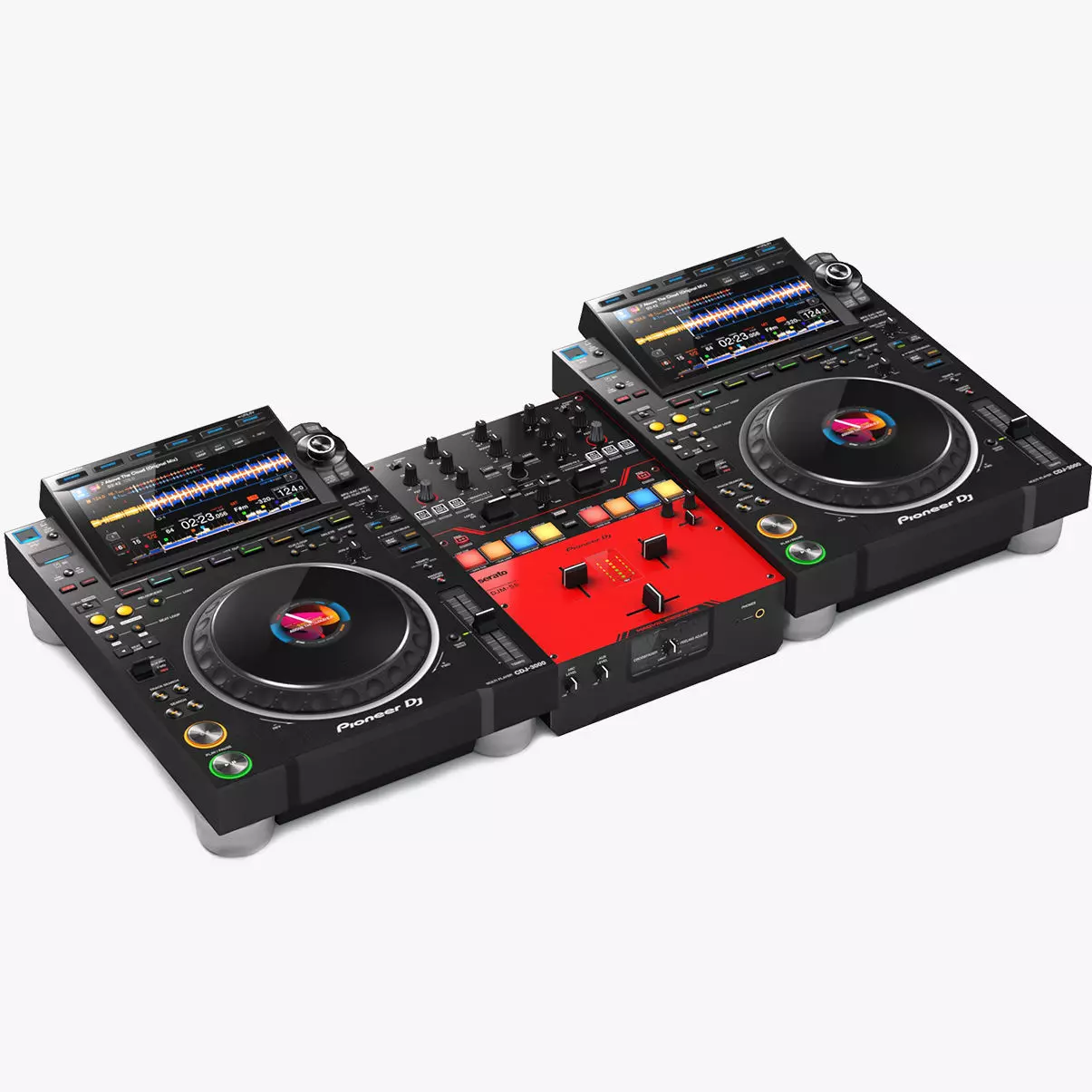 Pioneer DJ Set 4 DJM-S5 and CDJ 3000 Nexus 3D model_0