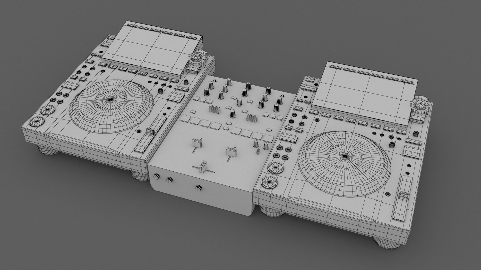Pioneer DJ Set 4 DJM-S5 and CDJ 3000 Nexus 3D model_7