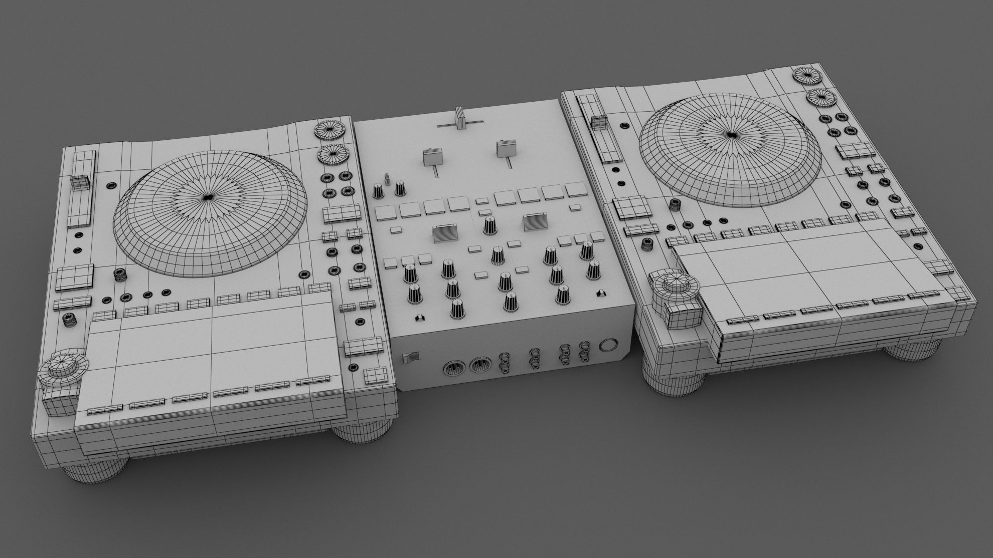 Pioneer DJ Set 4 DJM-S5 and CDJ 3000 Nexus 3D model_8