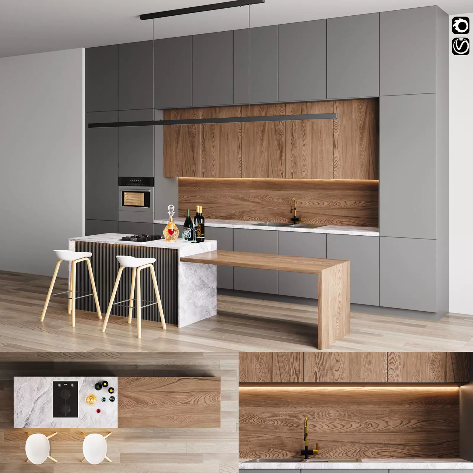 Kitchen 01 3D model_0