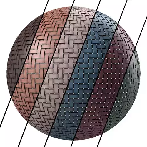 Wicker materials 20- By 6 color PBR 4k Seamless