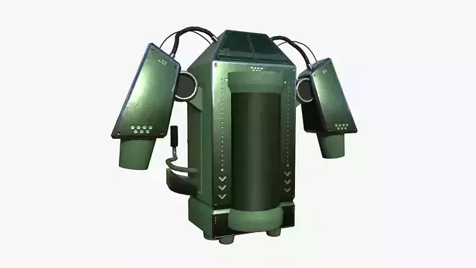 Jetpack G09 Green Metal - SciFi Character Design Low-poly 3D model