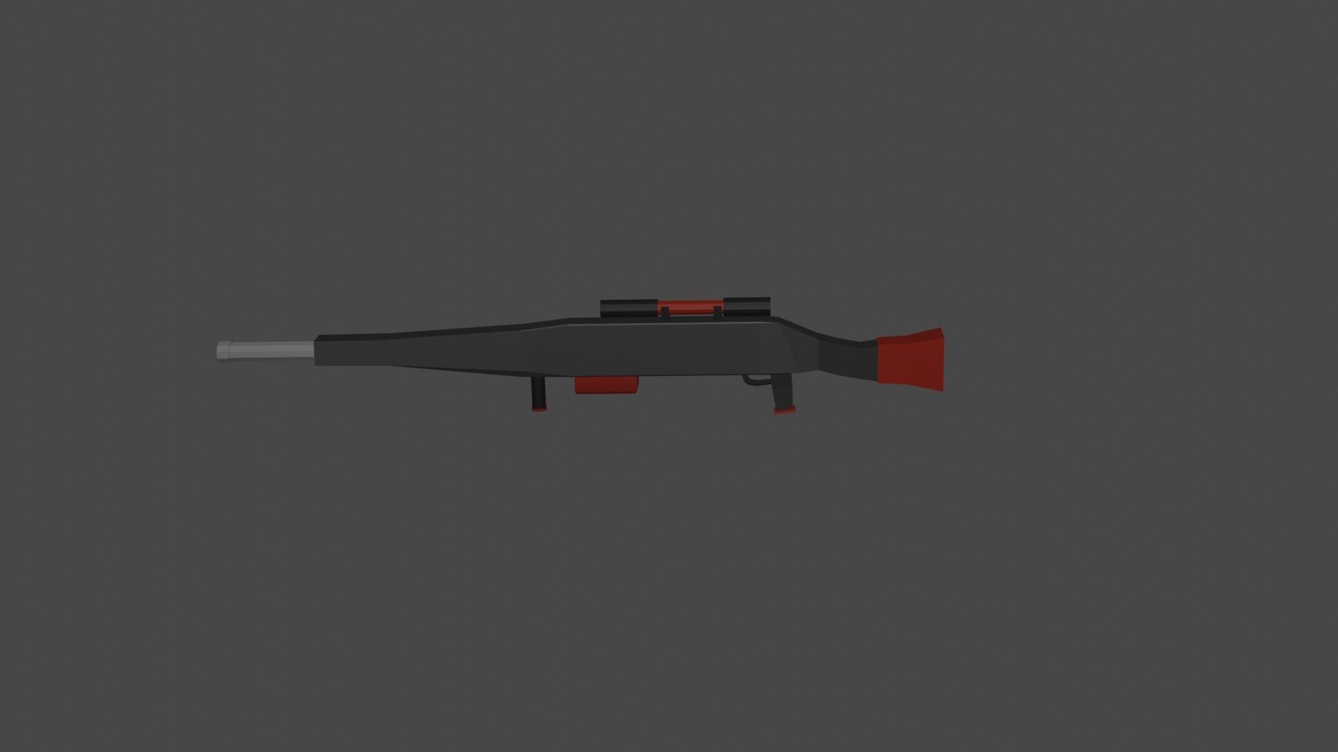 Low poly Rifle gun Free low-poly 3D model_1