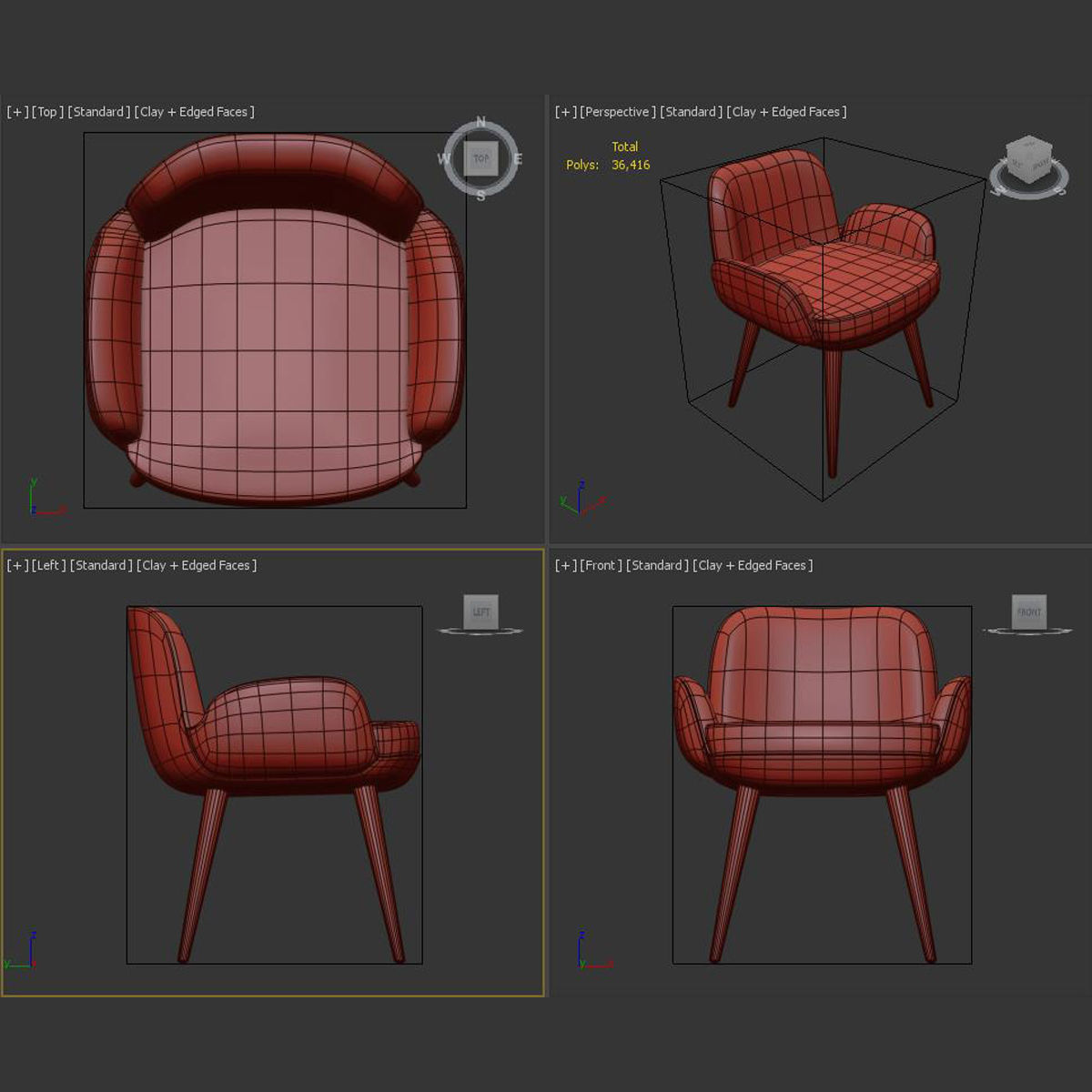 Atila Armchair For Hotel Restaurant 3D model_1