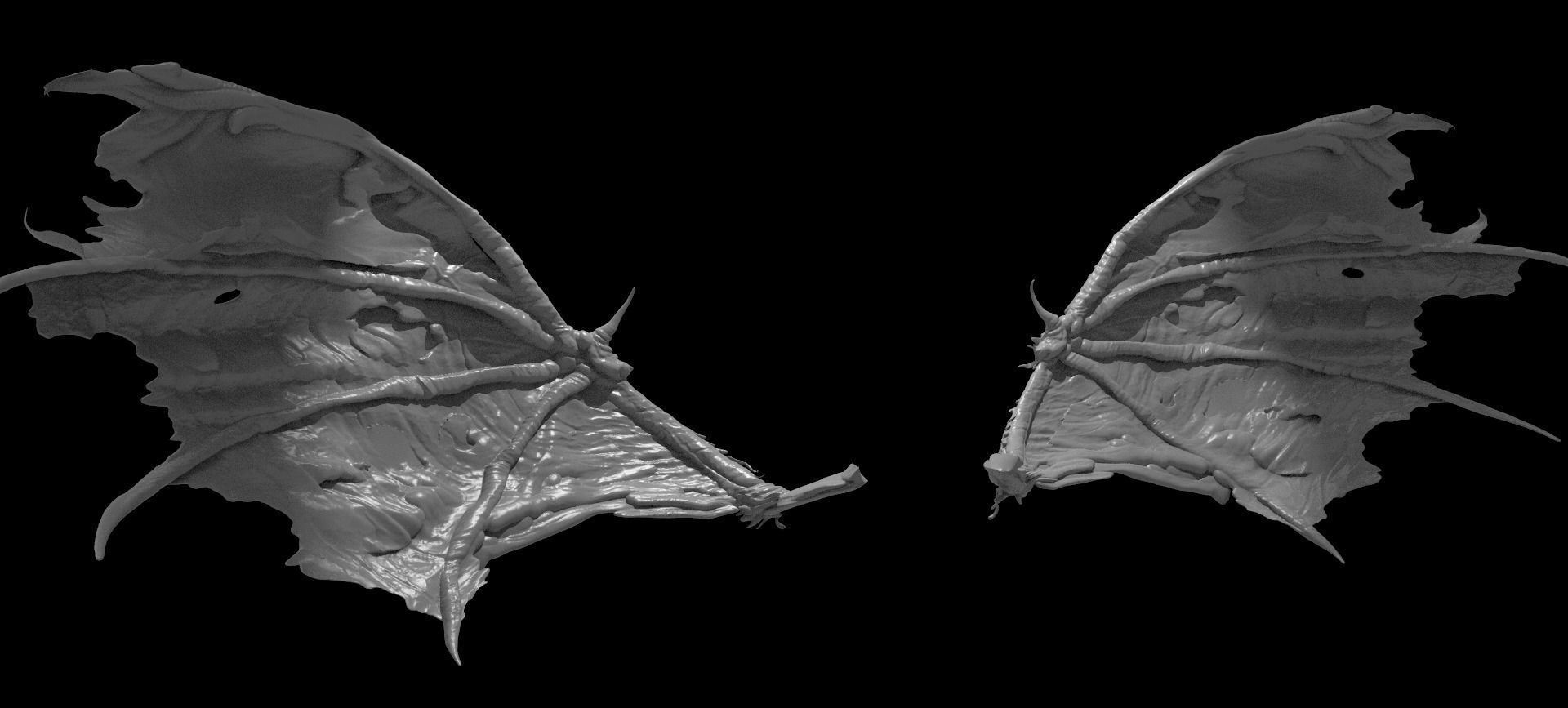 Dark Bat Wings 1 3D model_1
