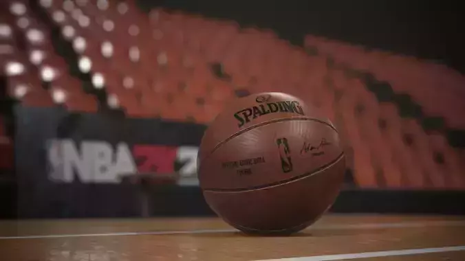 Mid Poly Worn Basketball PBR 3D Model 3D model