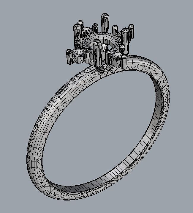 Classic Round Gemstone Ring 3D print model_10