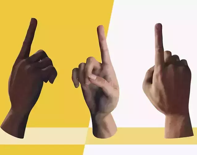 pointing Hand Motion Gesture  point  Low-poly 3D model