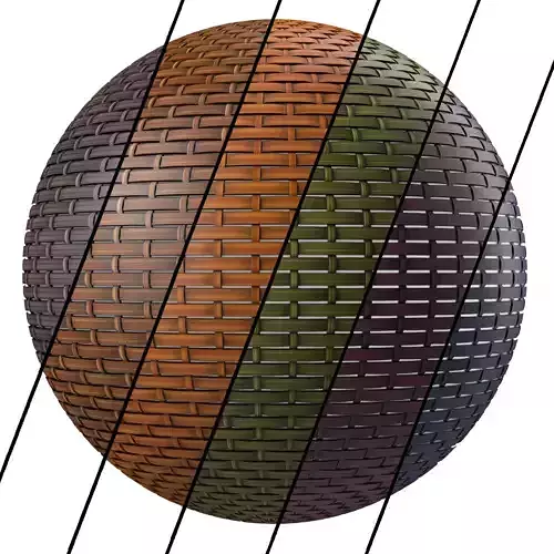 Wicker materials 21- By 6 color PBR 4k Seamless