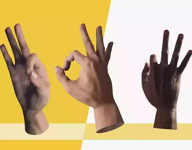 Ok Hand Motion Gesture ok Low-poly 3D model