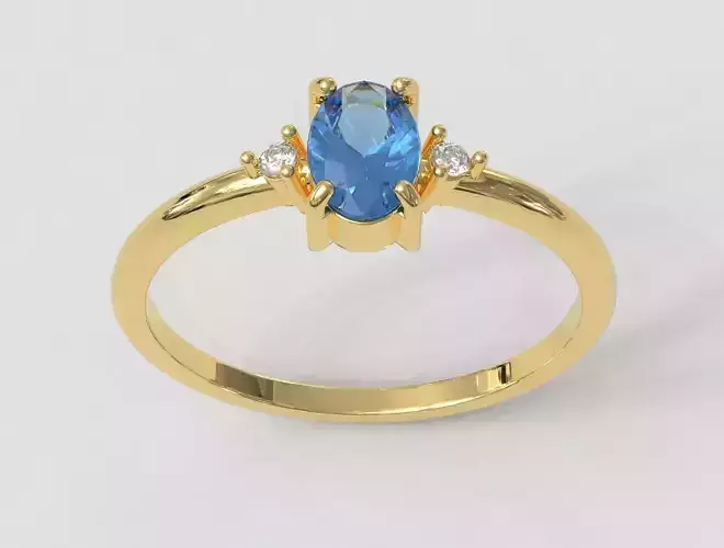 Oval Classic Ring 3D print model