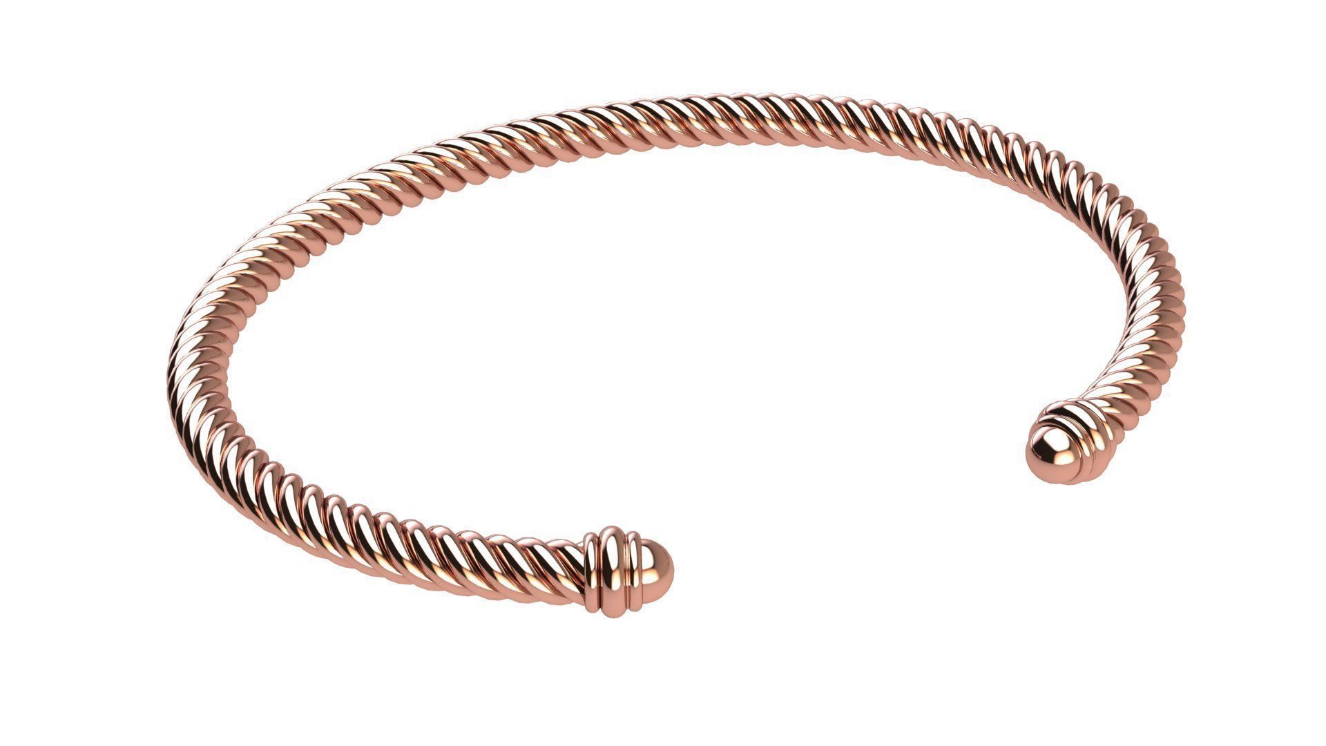 Spiral Cable Bracelet 3D print model_8