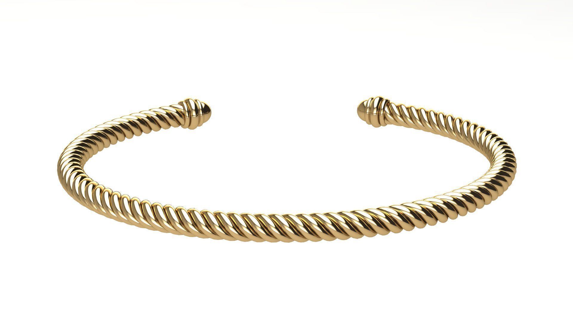 Spiral Cable Bracelet 3D print model_2