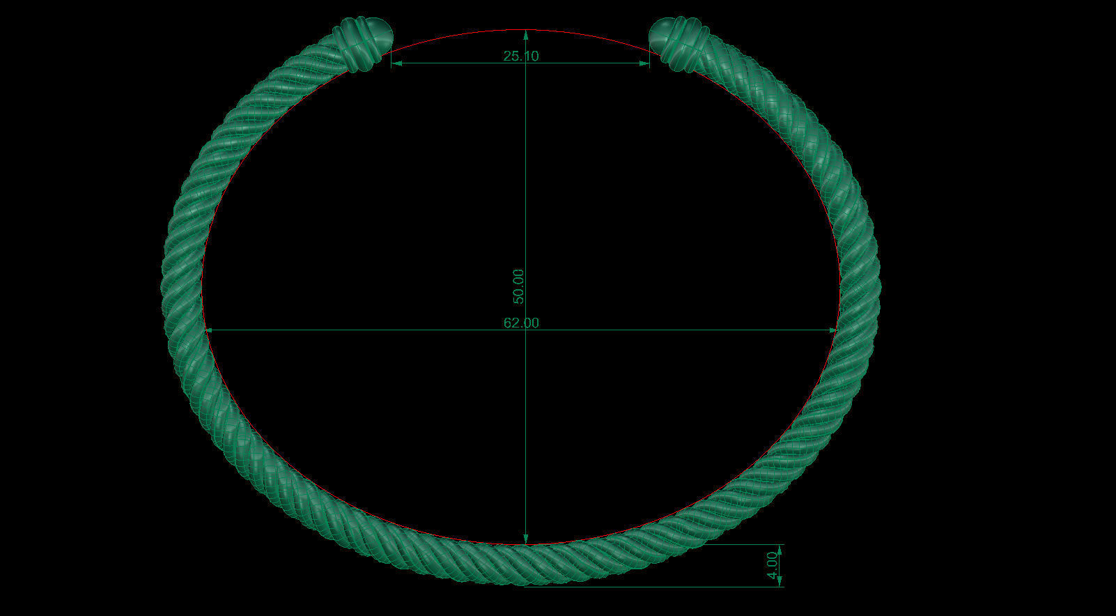 Spiral Cable Bracelet 3D print model_10