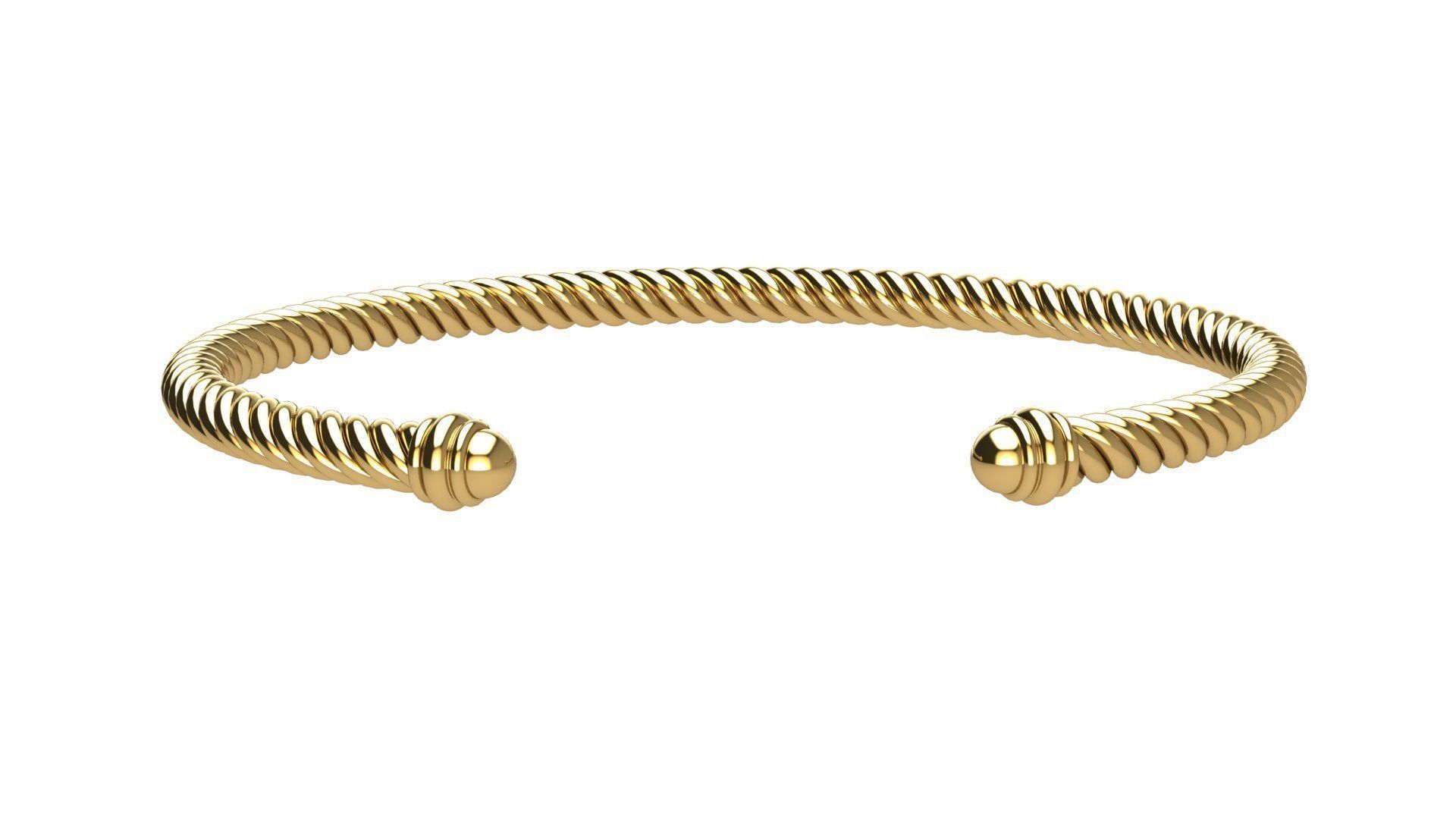 Spiral Cable Bracelet 3D print model_4