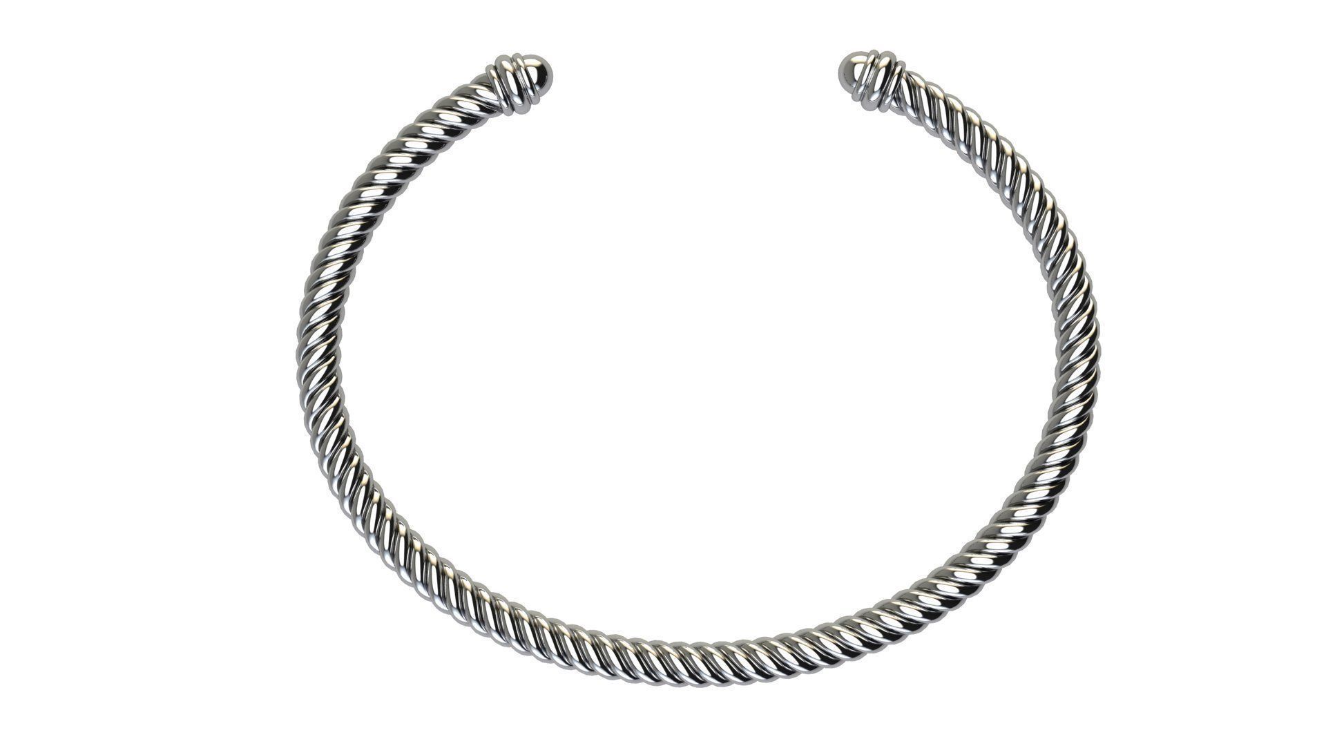 Spiral Cable Bracelet 3D print model_6