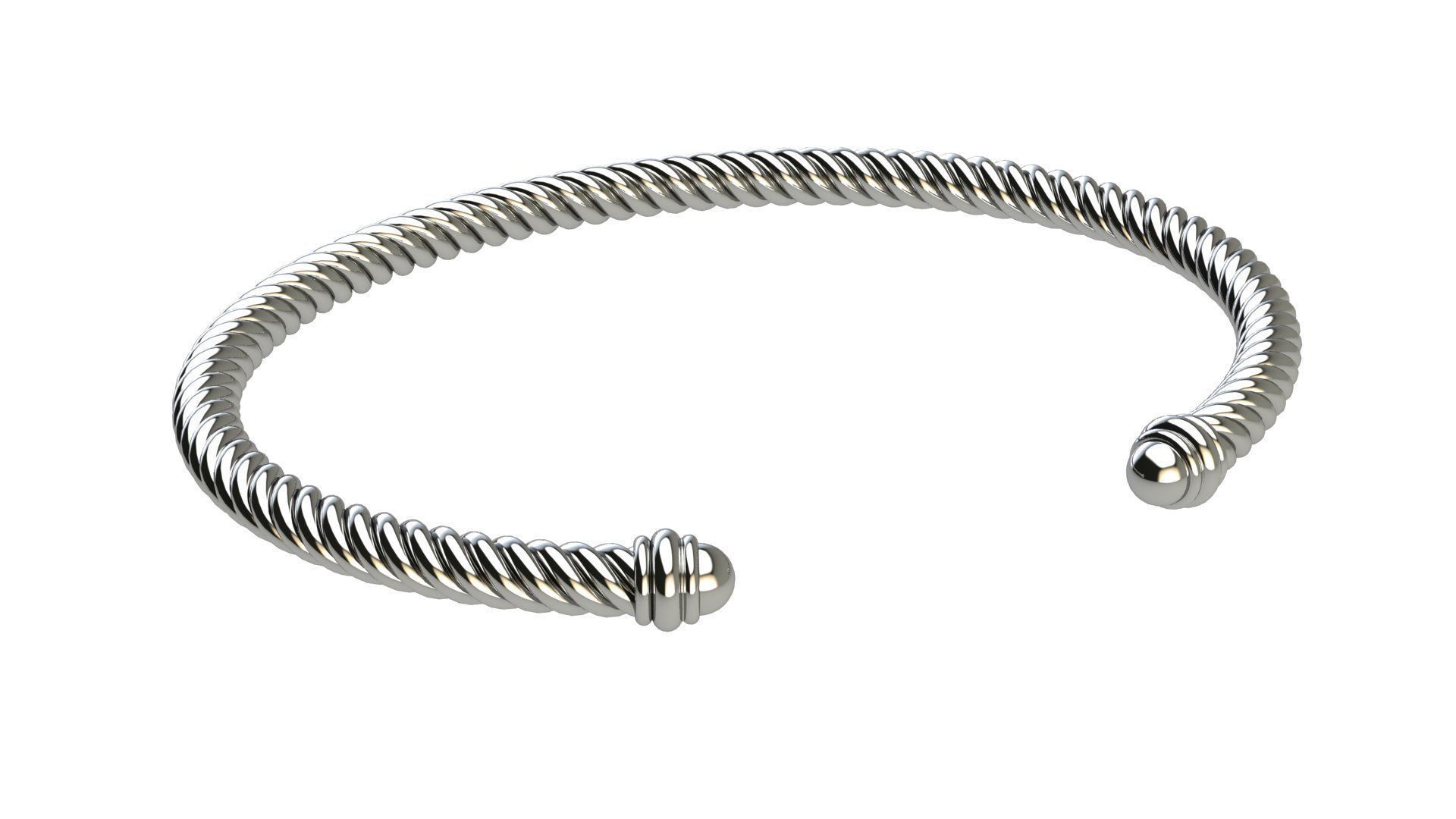 Spiral Cable Bracelet 3D print model_5