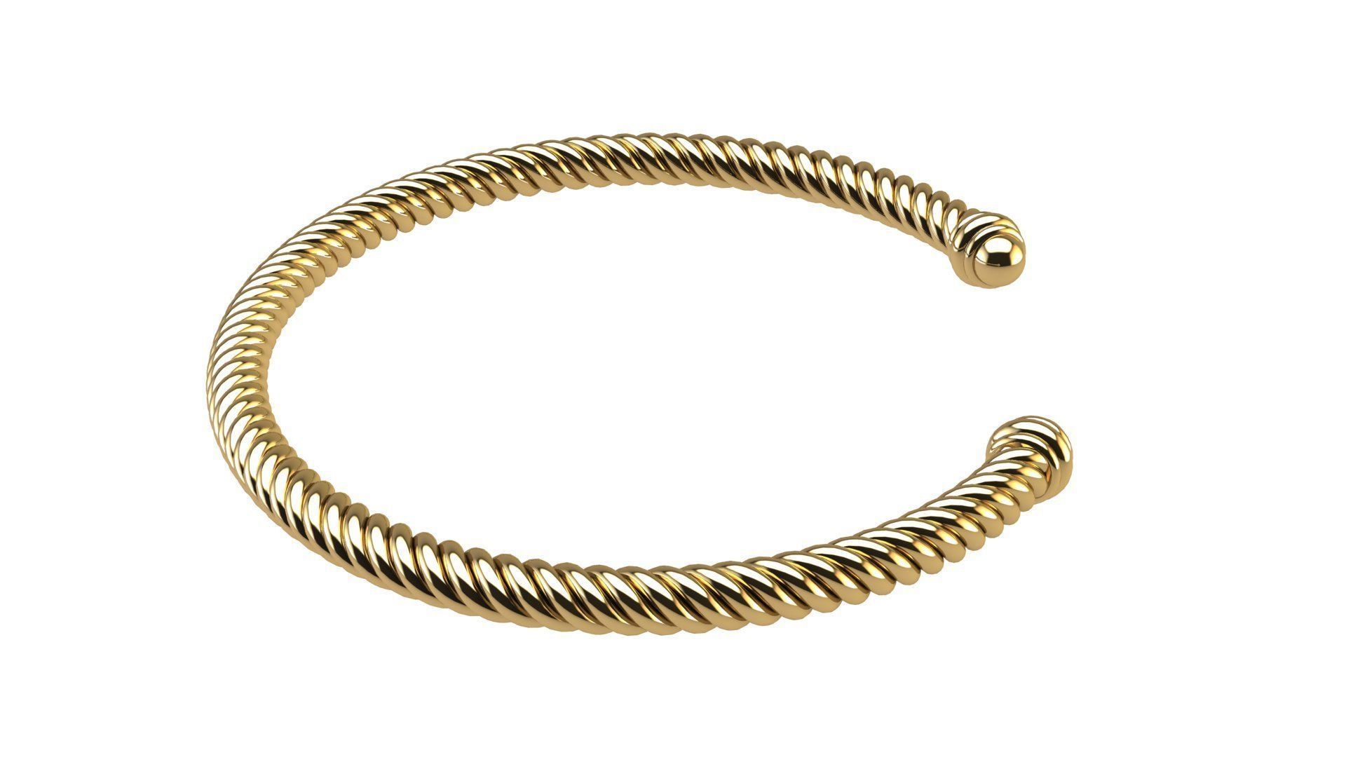 Spiral Cable Bracelet 3D print model_3