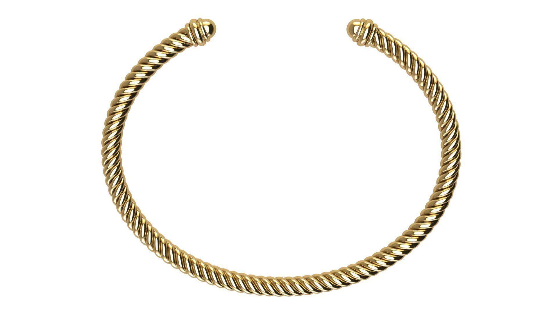 Spiral Cable Bracelet 3D print model_1